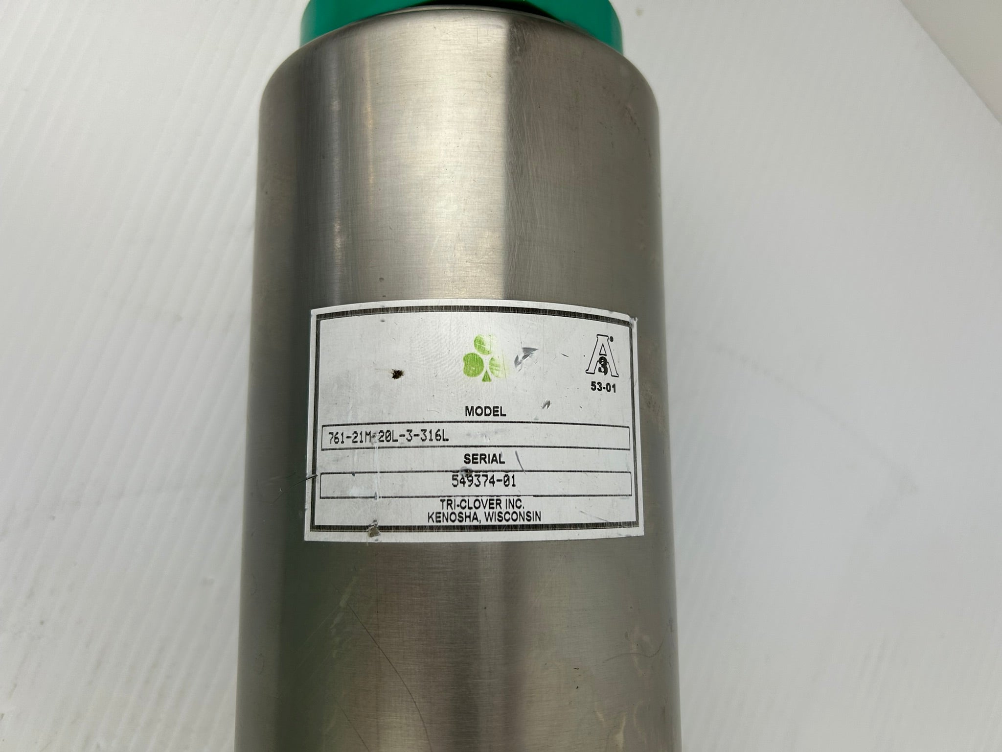 Tri-Clover Inc. 761-21M-20L-3-316L Stainless Steel Air Actuated Valve