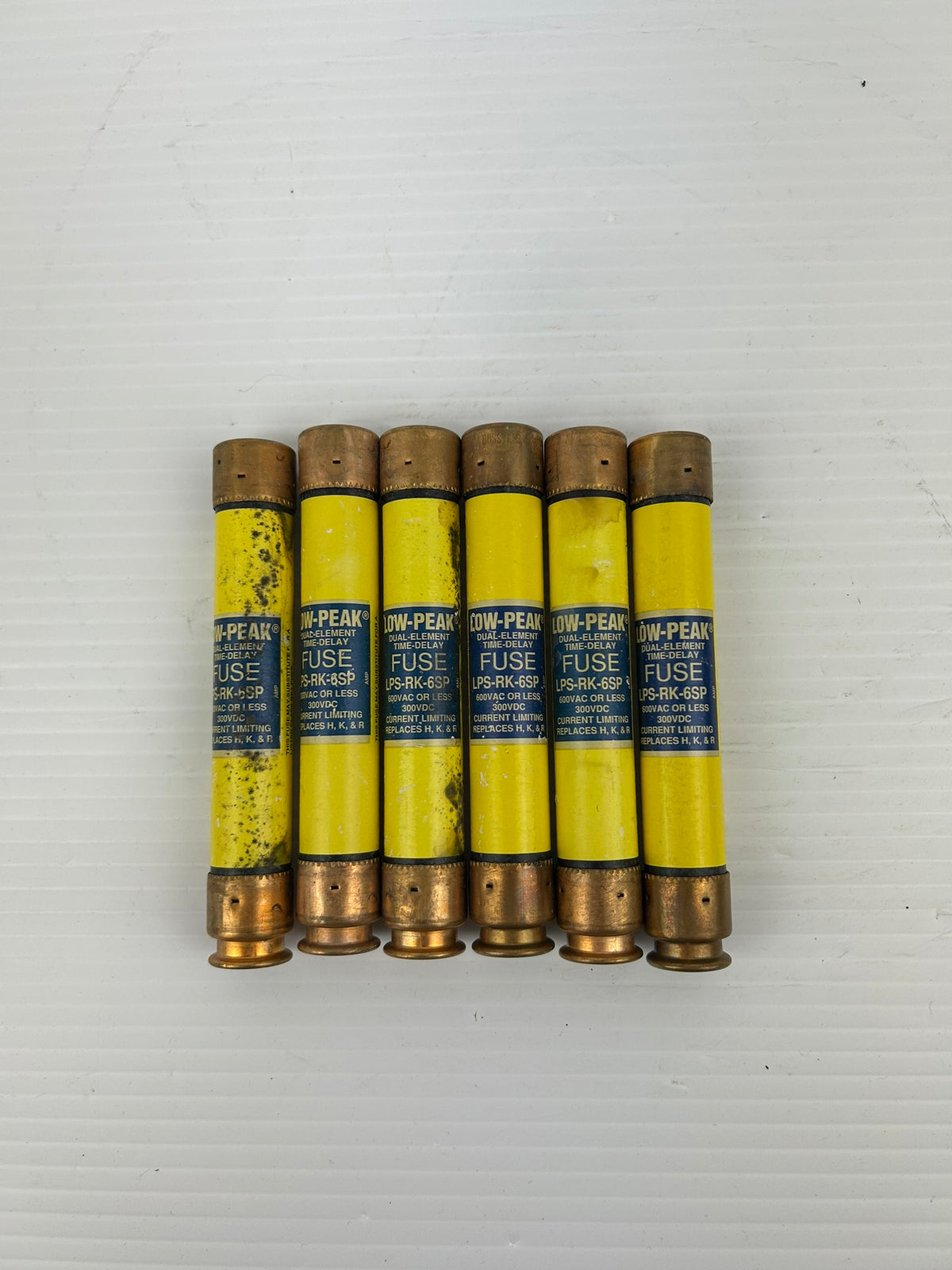 Bussmann LPS-RK-6SP Time-Delay Fuse 6A 600VAC 300 VDC - Lot of 6