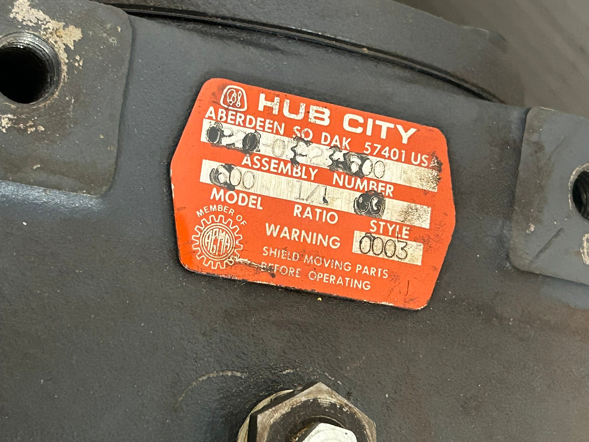 Hub City 0220-03423-600 Gear Reducer Ratio 1/1 Style GG 600