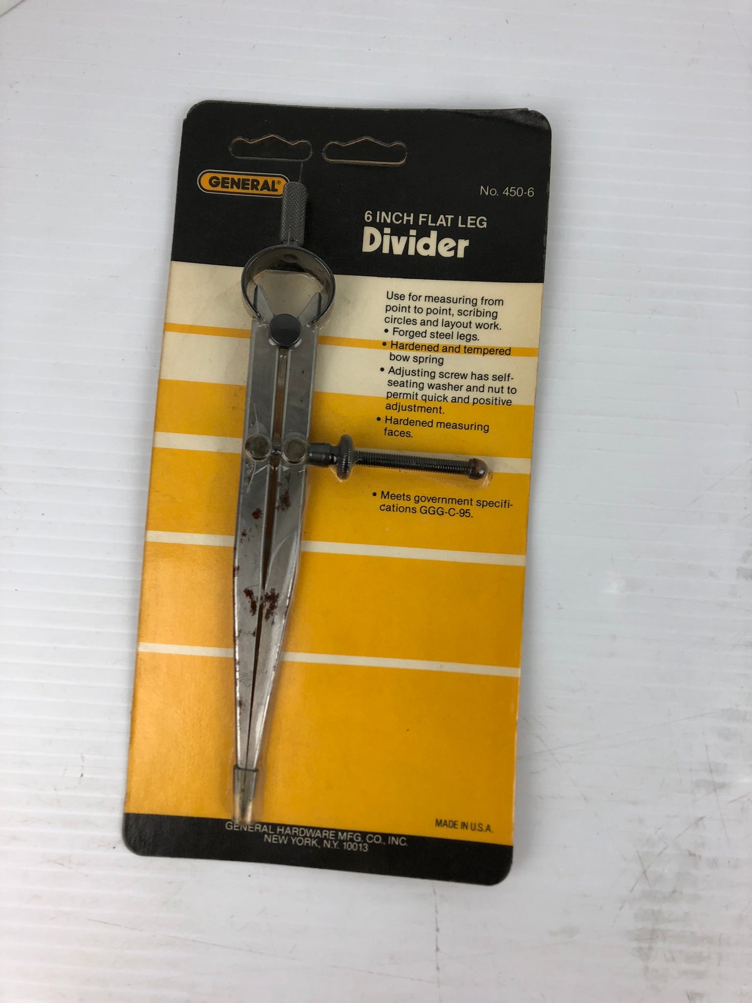 General Hardware Mfg. Co. Inc. 450-6 Flat Leg Divider 6 inch