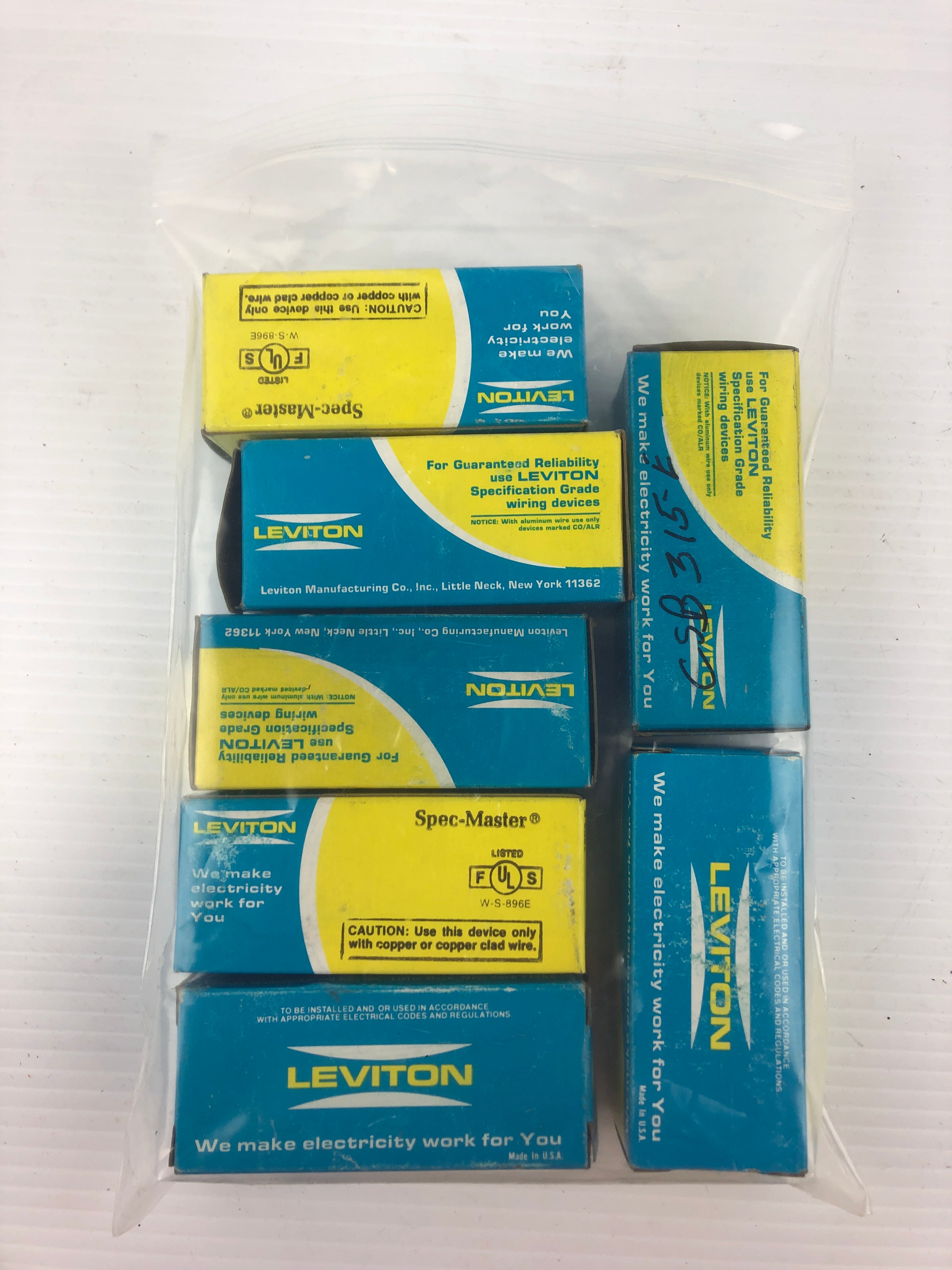 Leviton 1203-E Black AC Quiet Toggle Switch 15A 120/277V A/C Only Lot of 7