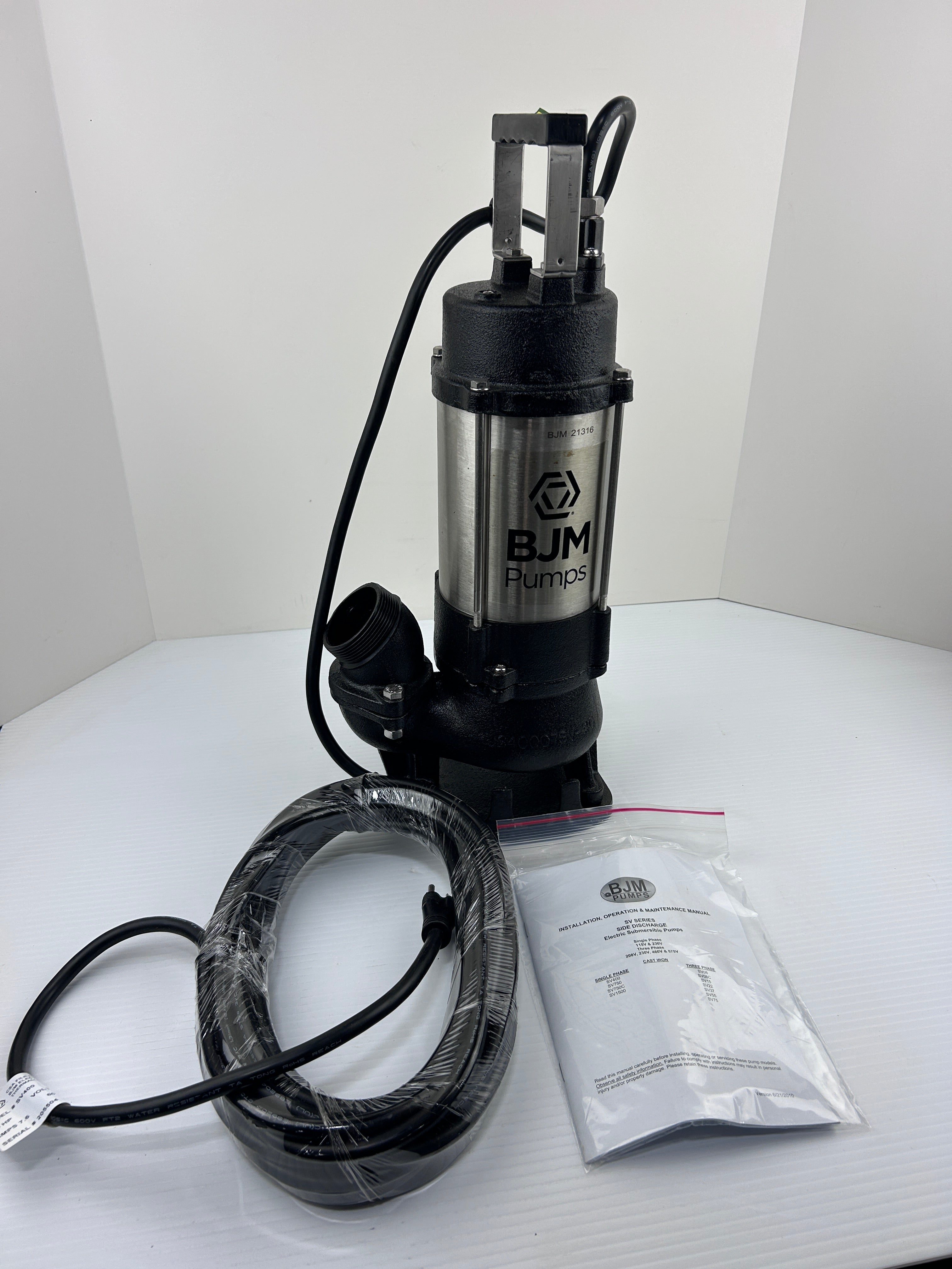 BJM Electrical Submersible Pump SV400 0.5HP 115V 1PH 7.6A 60CYC 3450 RPM 201528