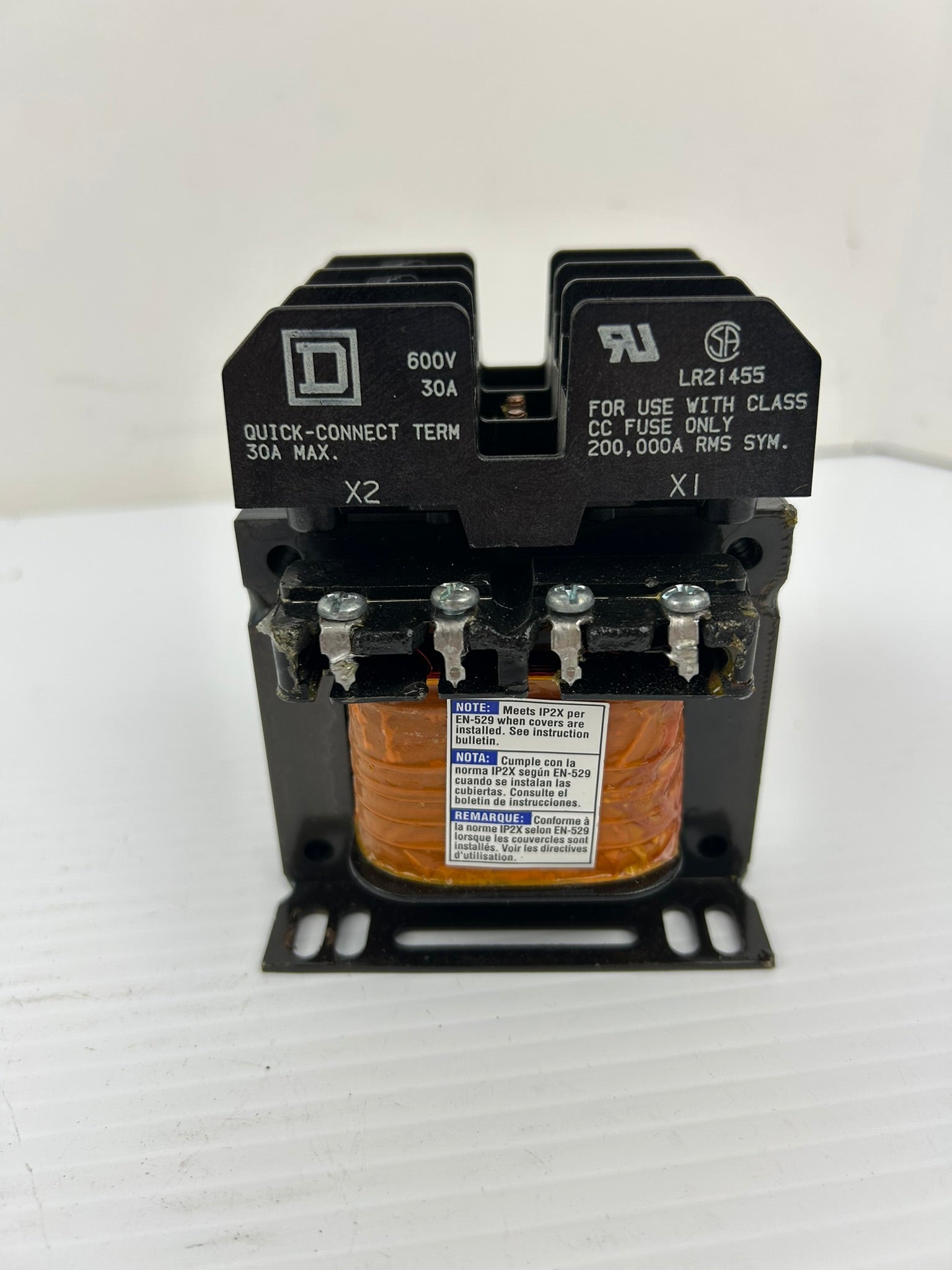 Square D 9070TF100D1 Industrial Control Transformer with LR21455 Fuse Holder