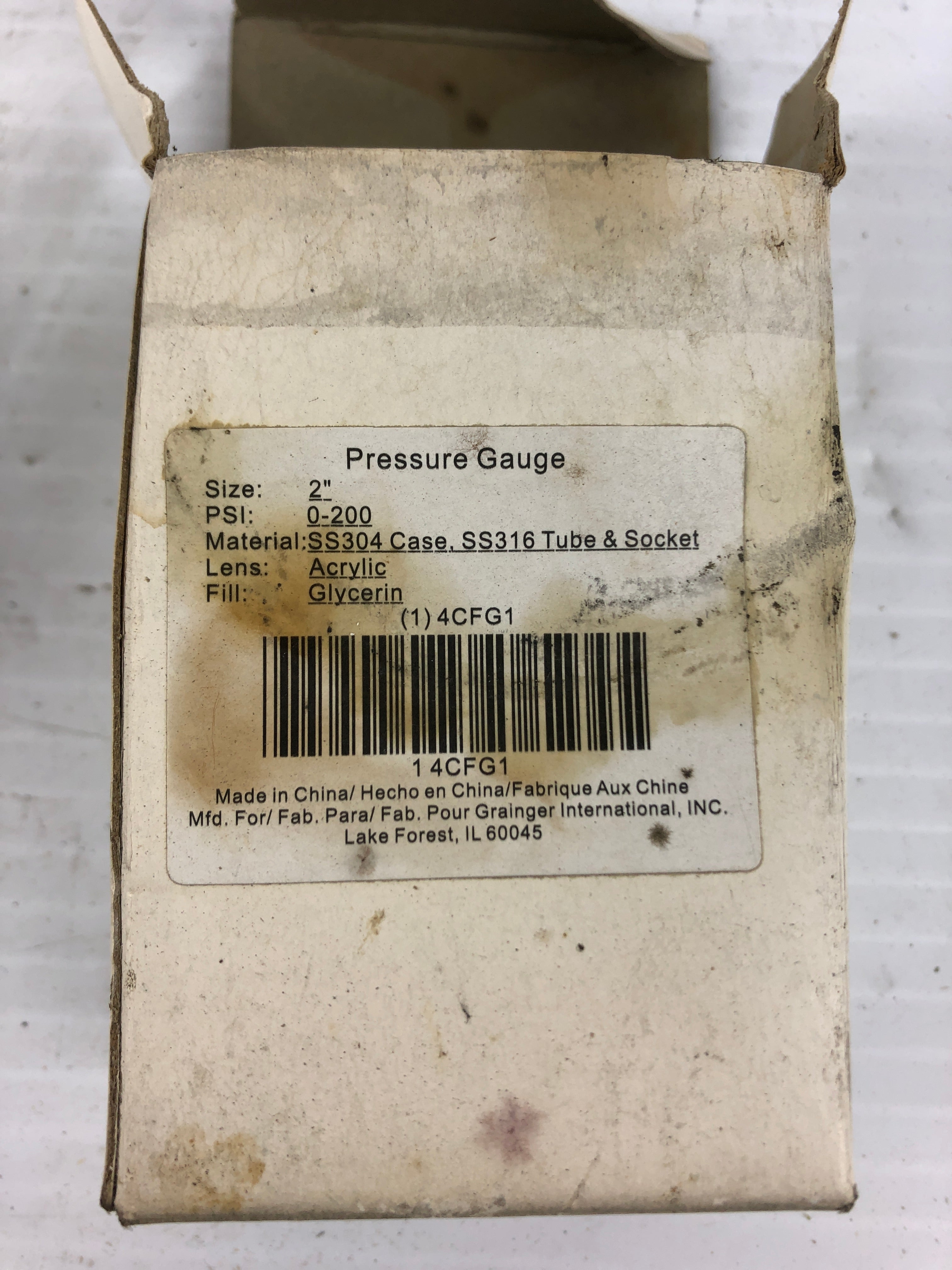 Universal Pressure Gauge 4CFG1 2" 0-200 PSI
