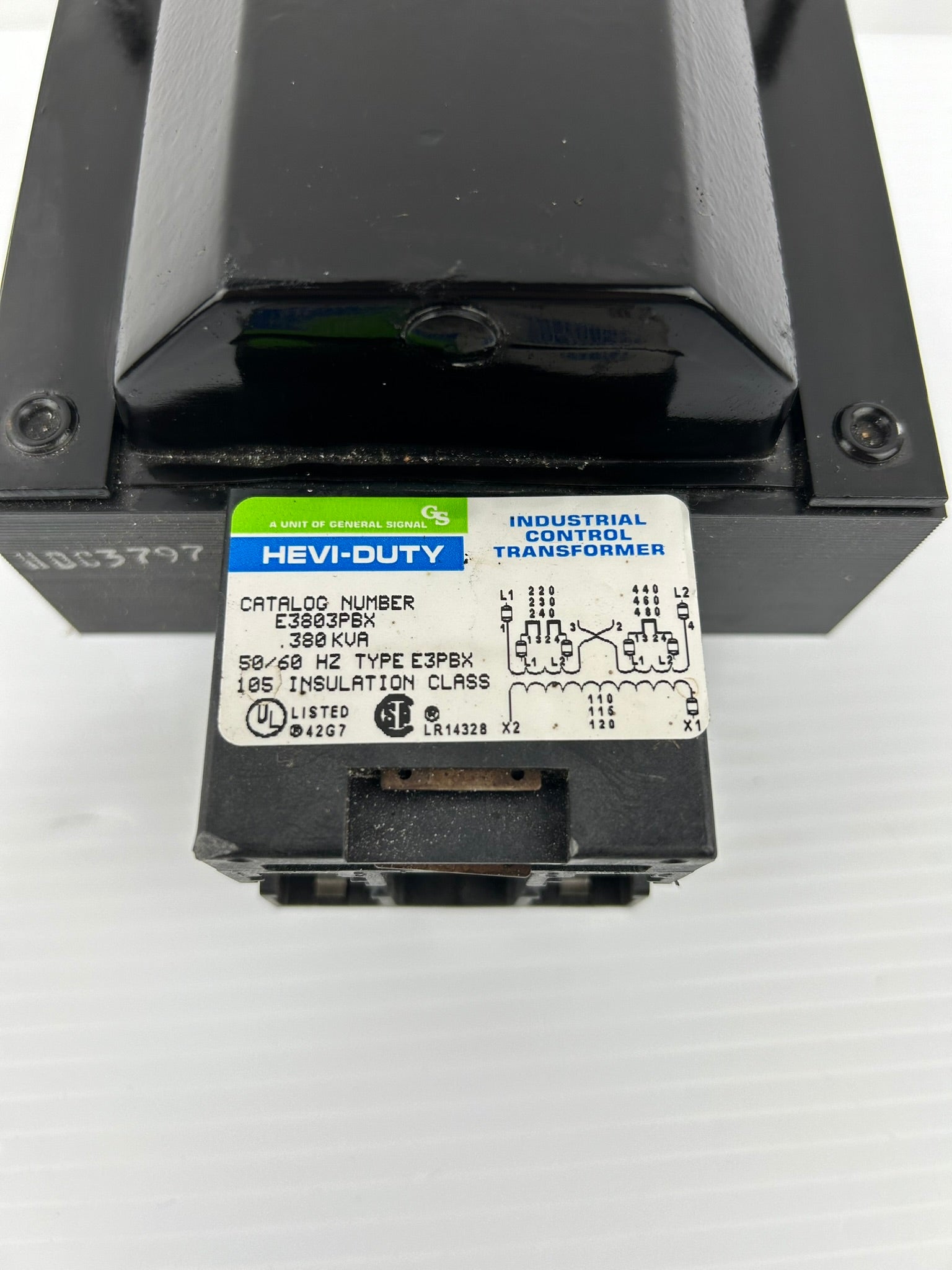 Hevi-Duty E3803PBX Industrial Control Transformer Type E3PBX 0.380kVA 50/60Hz