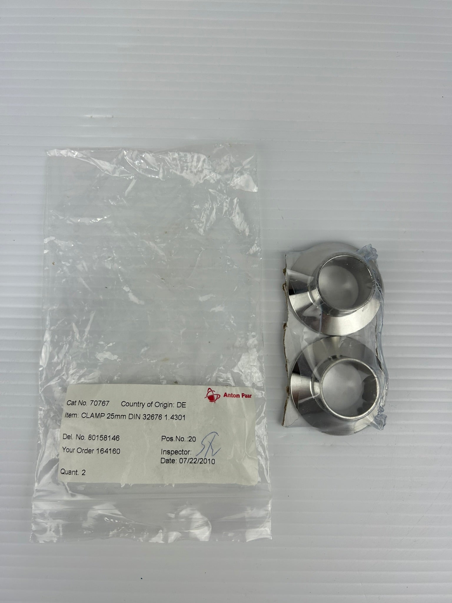 Anton Paar 70767 Clamp 25mm DIN 32676 1.4301 - Lot of 2