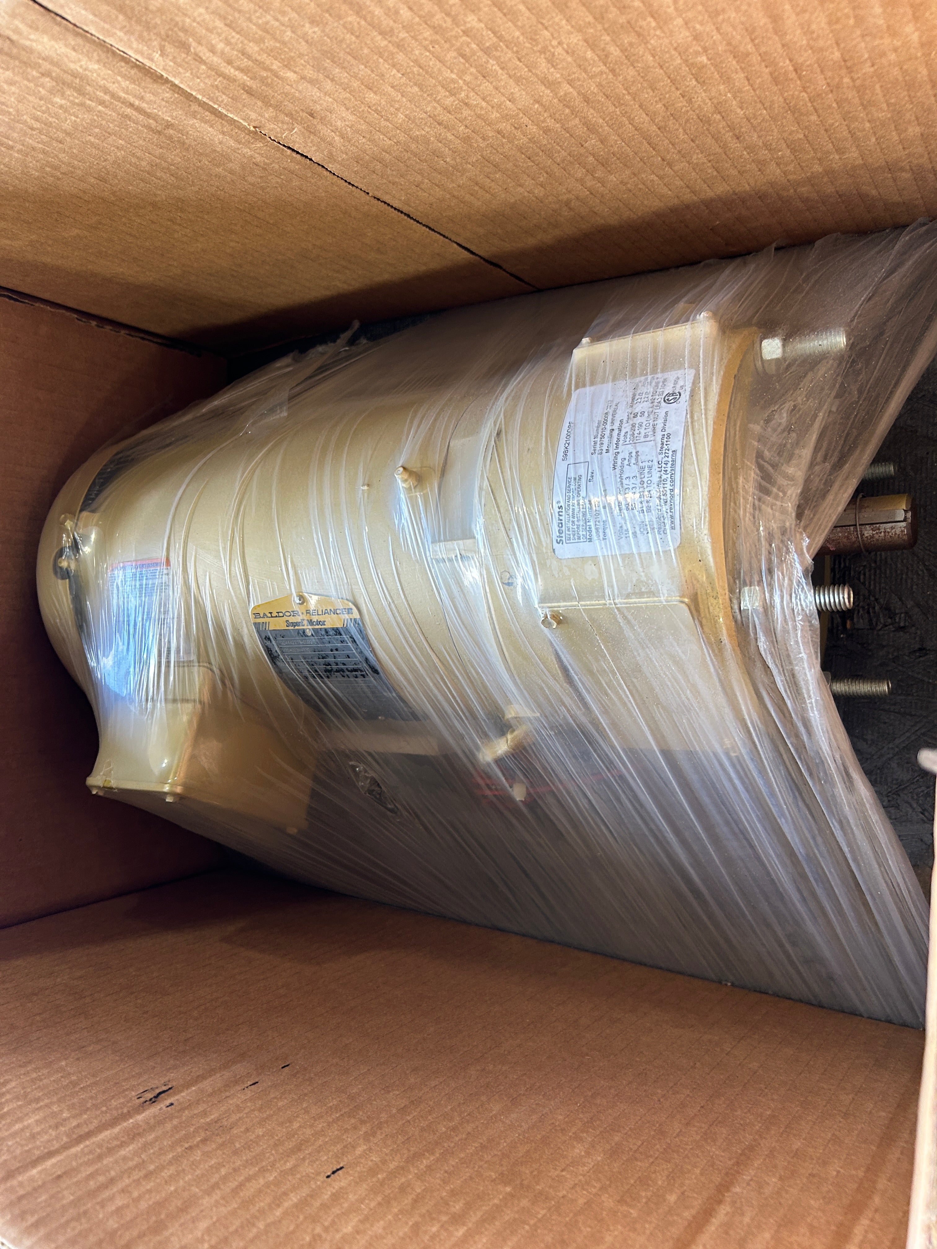 Baldor 1204442279-000010 Motor 1.5HP with Stearns 59BK2100DPF Brake 105672107 PF