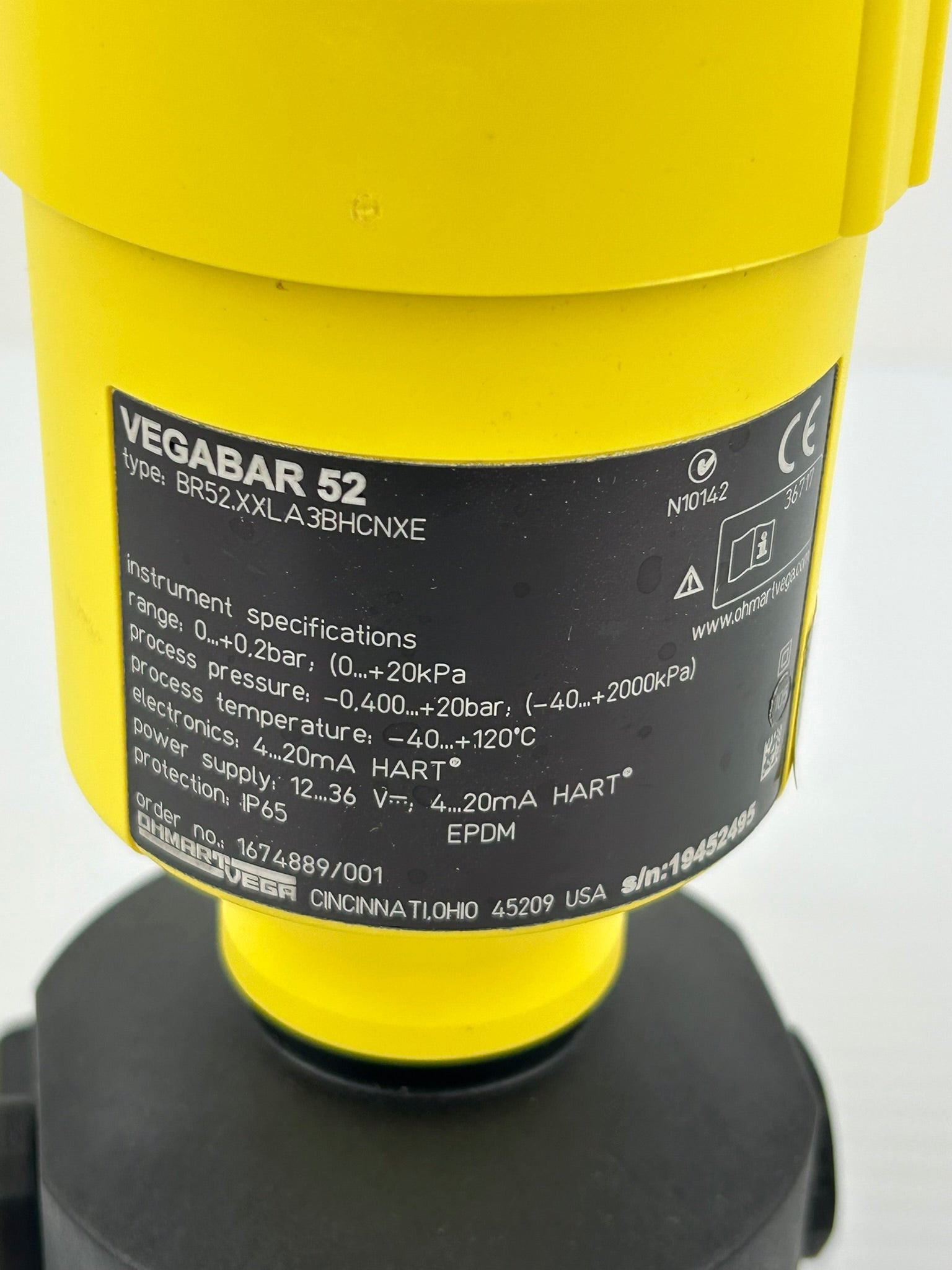 Ohmart Vega BR52.XXLA3BHCNXE Vegabar 52 Transmitter