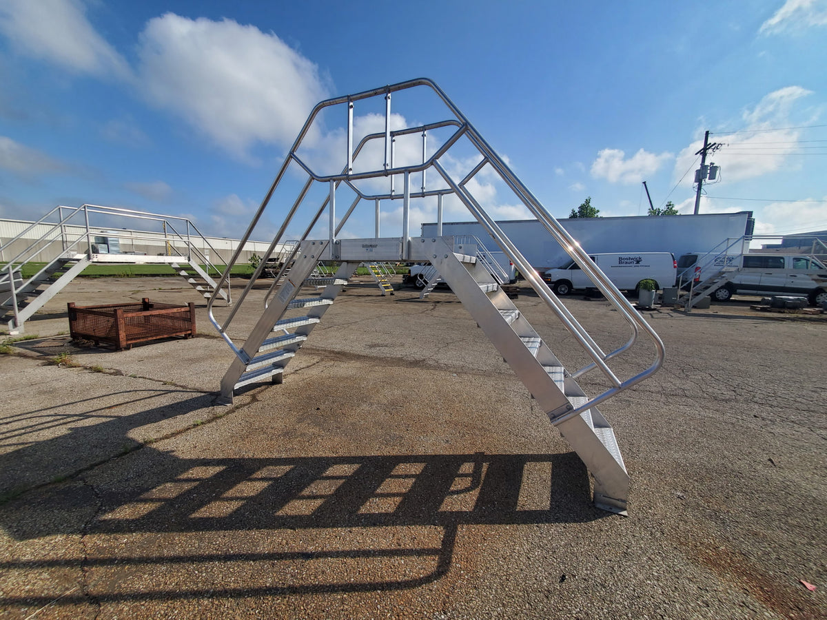 Cotterman Aluminum Crossover Bridge Ladder Platform Stairs & Handrails 131" L