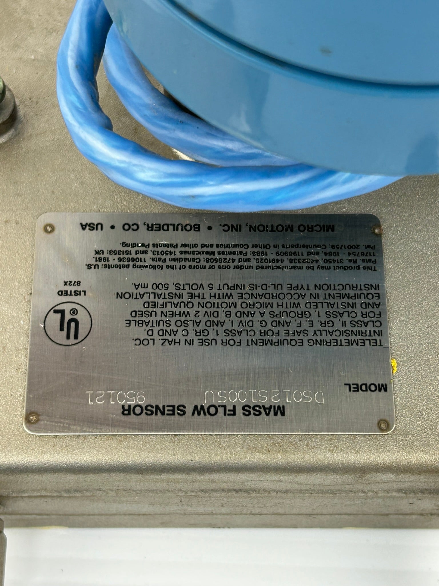 Micro Motion DS012S100SU Mass Flow Sensor Transmitter 08334