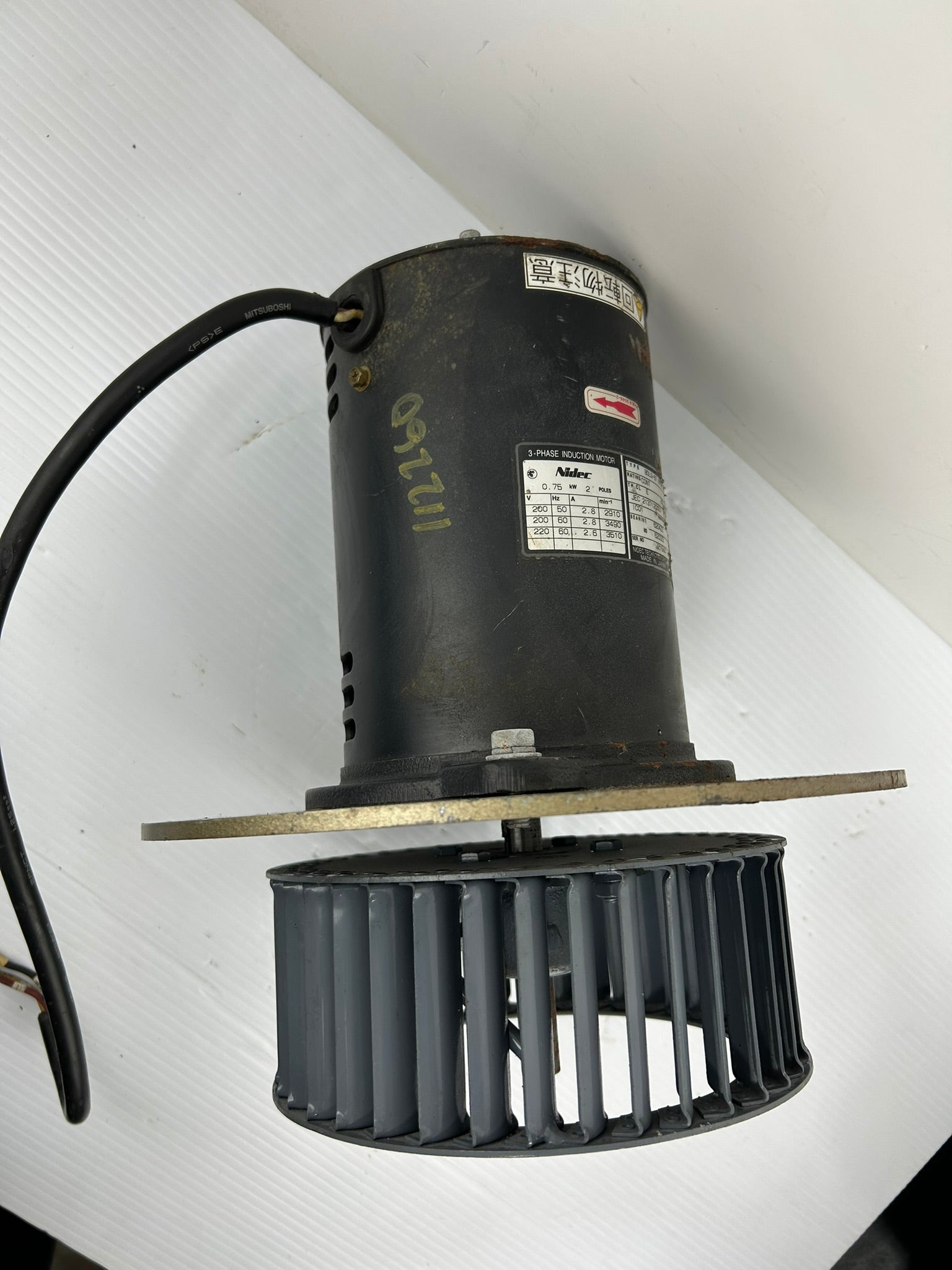 Nidec BDLQ-5T 040T0 3 Phase Induction Fan Motor 0.75kW 2 Poles