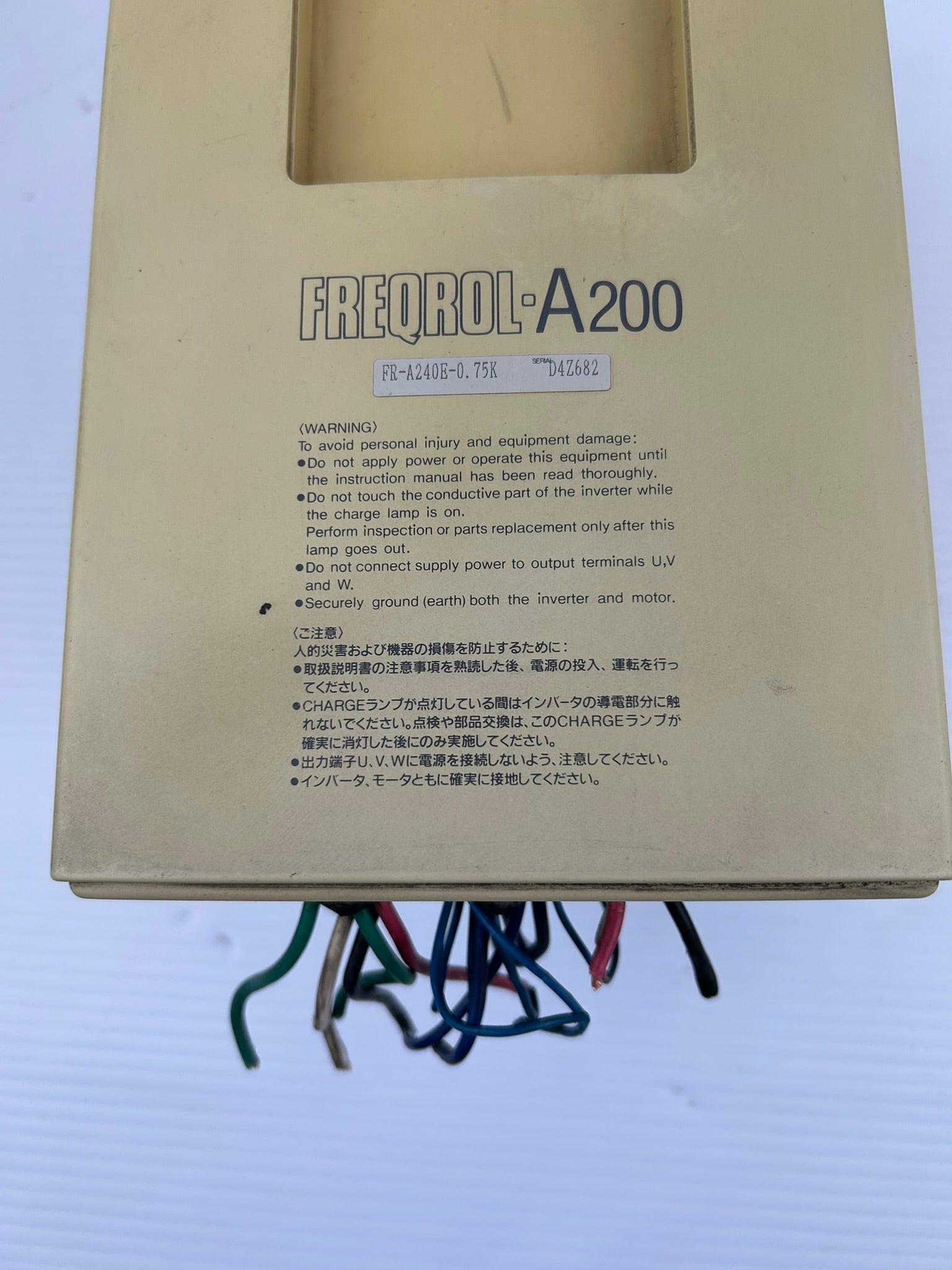 Mitsubishi FR-A240E-0.75K Inverter Freqrol A200 Drive 0.75kW - No Keypad