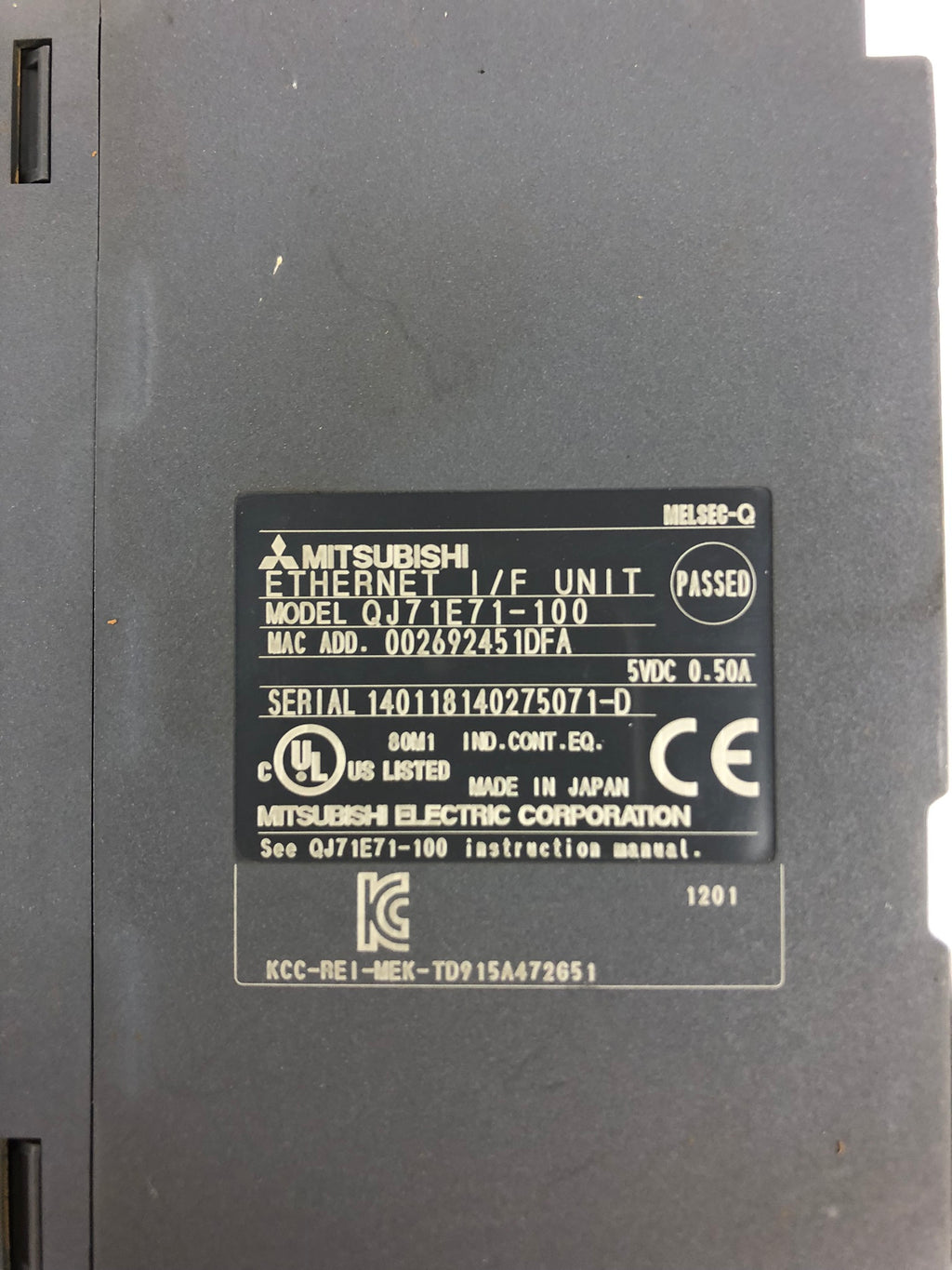 Mitsubishi Electric QJ71E71-100 Ethernet I/F Unit Module