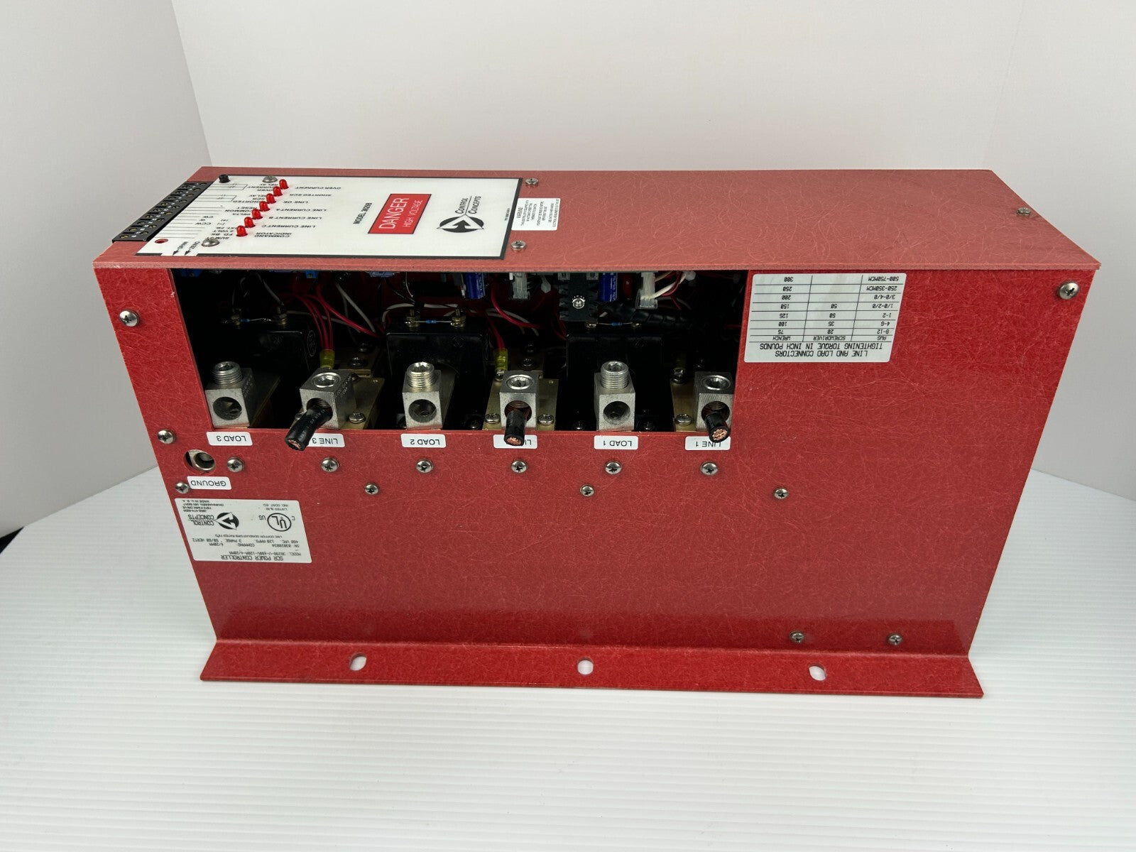 Control Concepts 3629B-V-480V-120A-4/20mA SCR Power Controller 480VAC 120A 3PH
