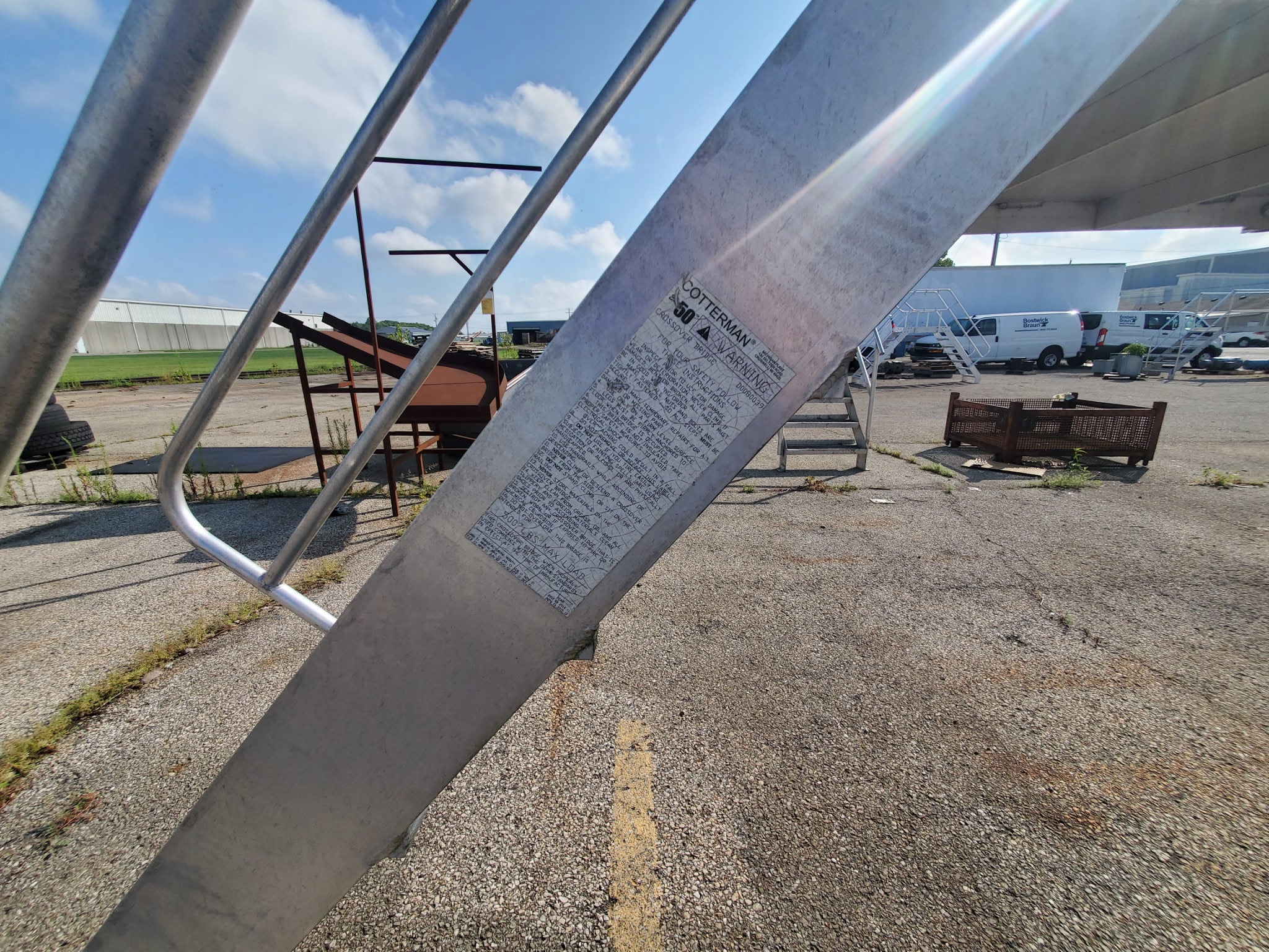 Cotterman Aluminum Crossover Bridge Ladder Platform Stairs & Handrails 131" L
