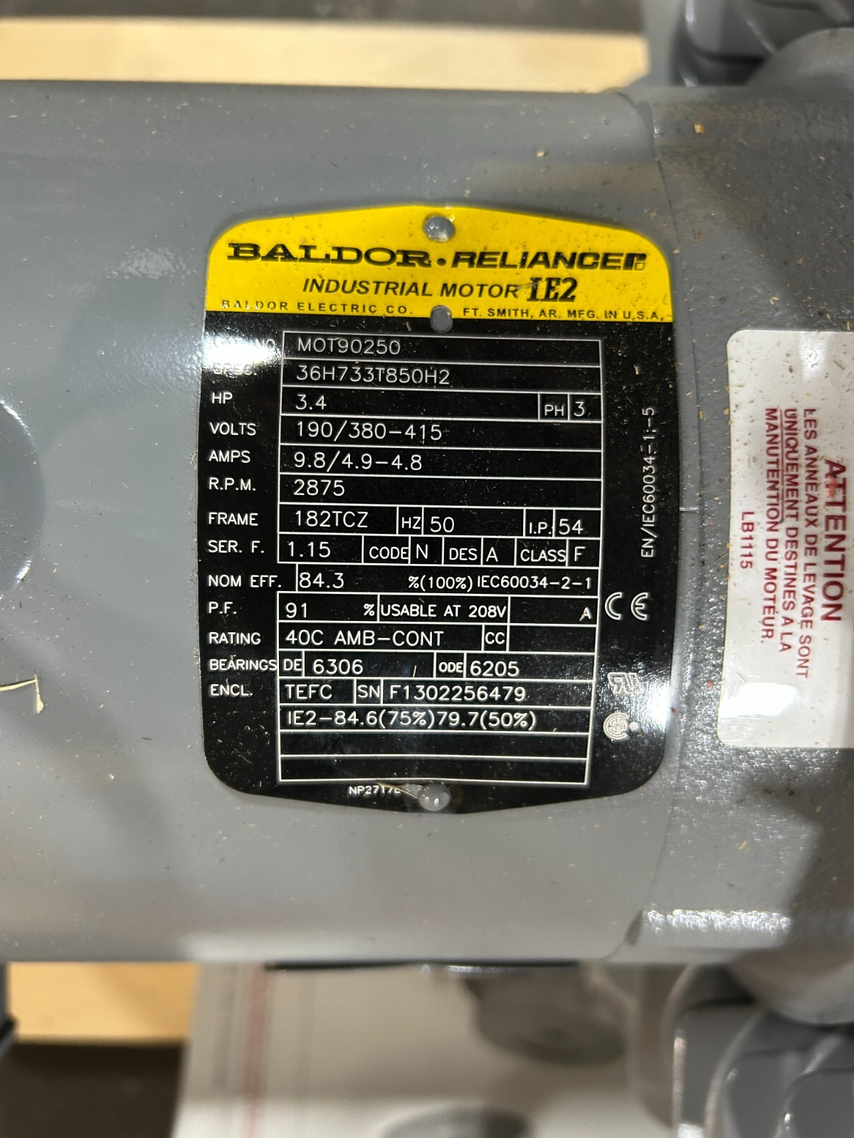 Spencer VB030B-011 Vortex Regenerative Vacuum Blower 4.7A@460V VBA93010