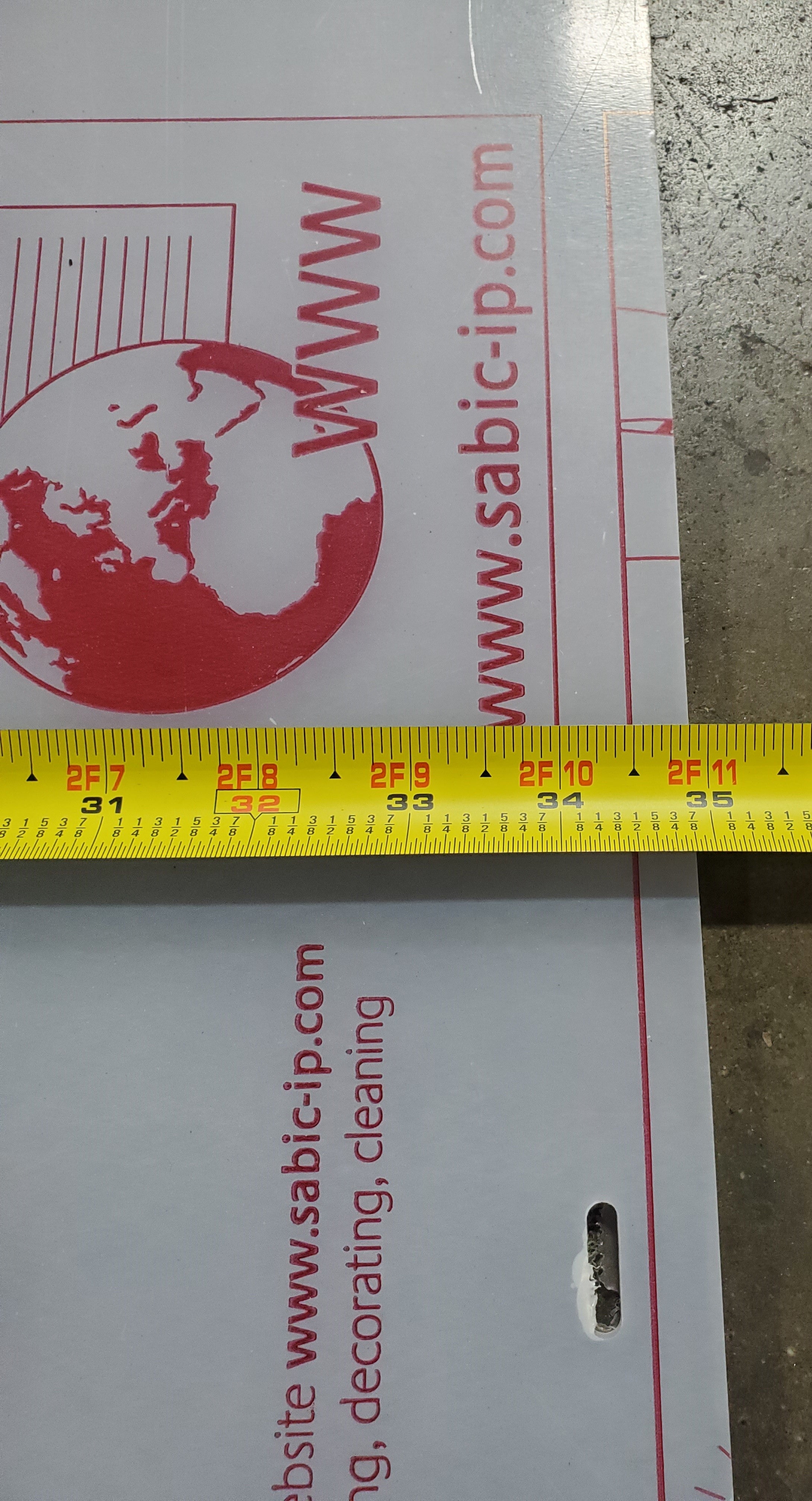 Sabic Innovative Plastics Lexan Polycarbonate Sheet ~49" x ~35" x 0.315"