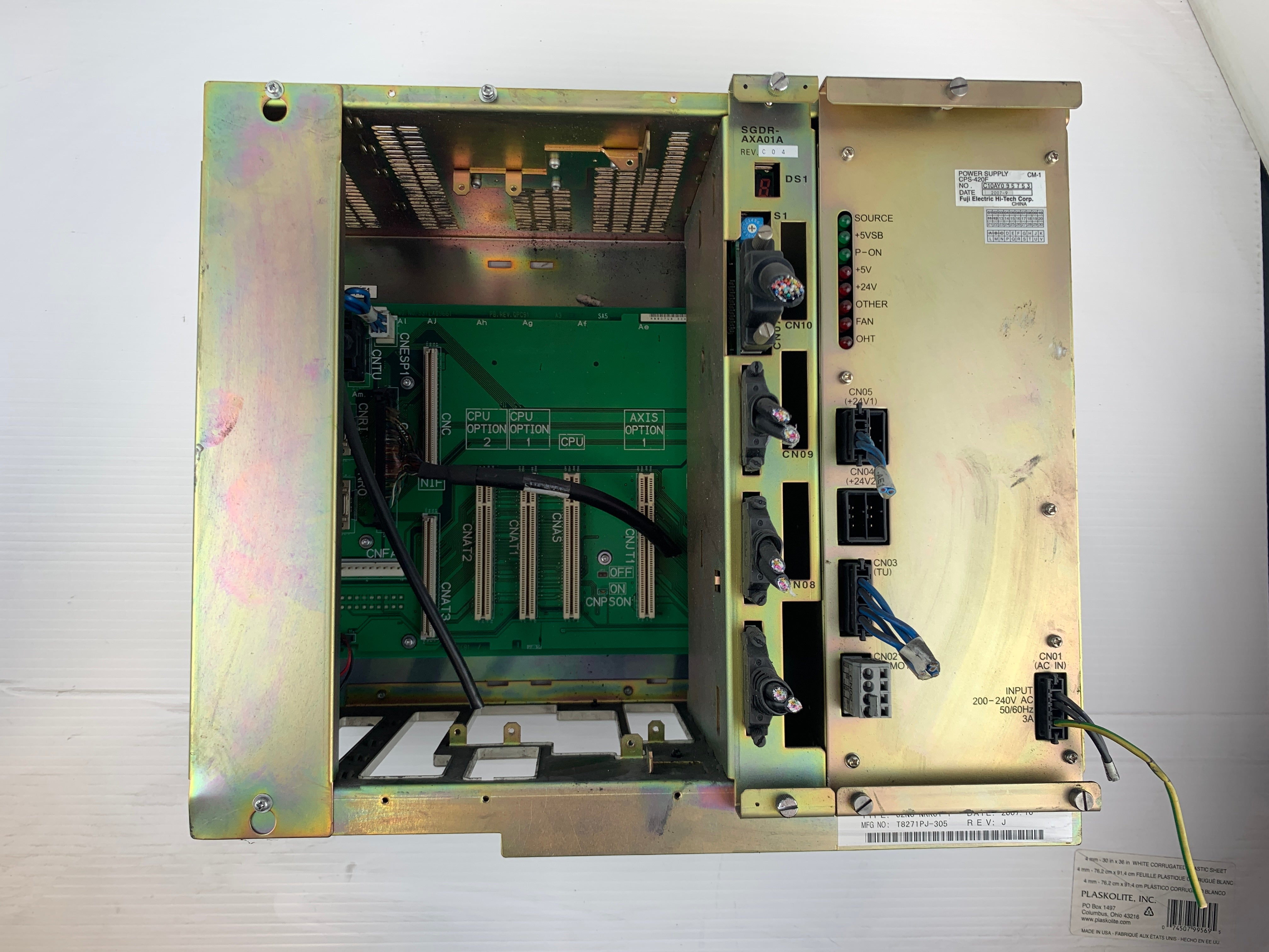 Fuji CPS-420F Power Supply Rack Card Slot JZNC-NRK01-1 Yaskawa JZNC-NRK52-1