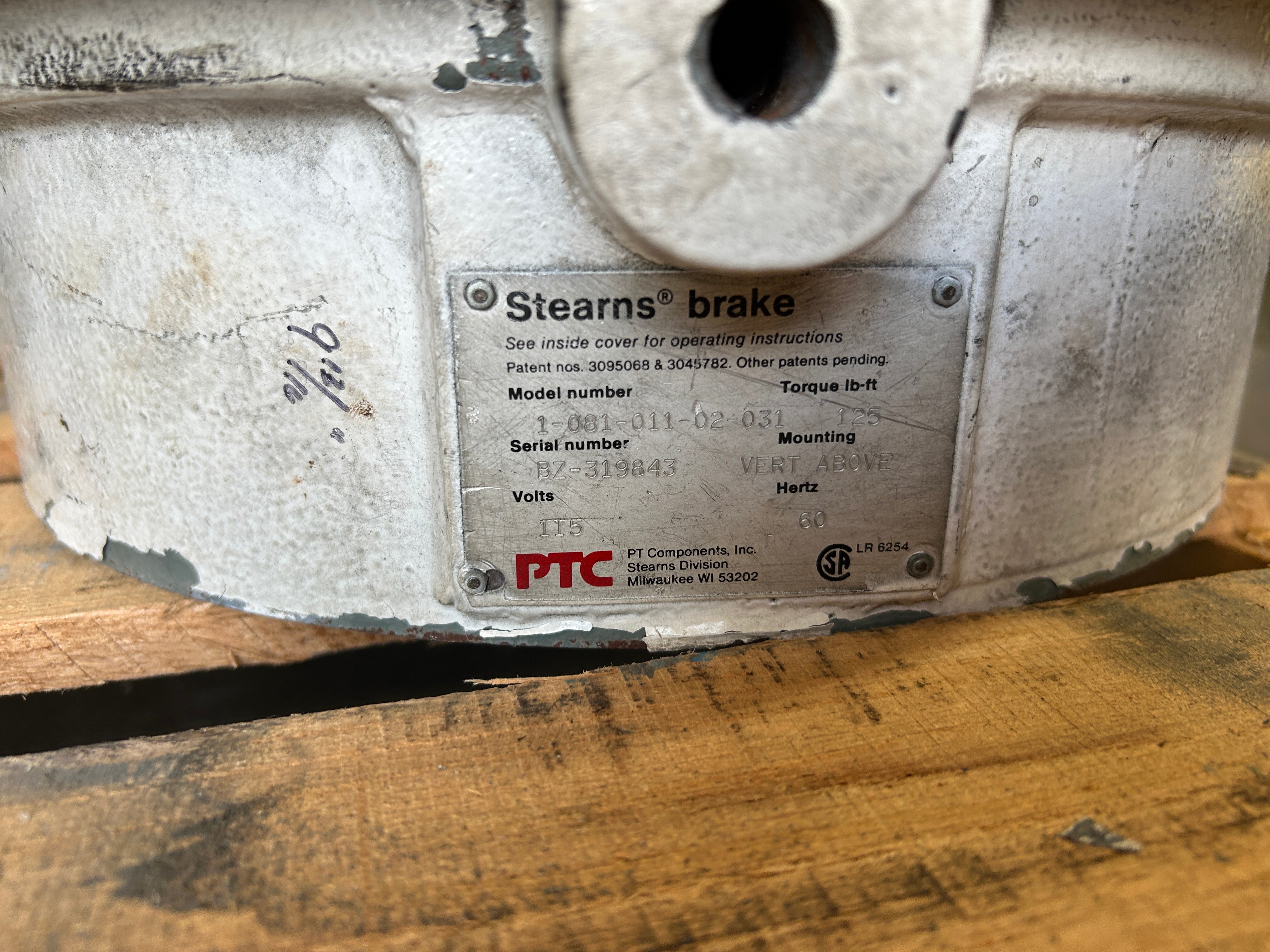 Stearns Brake 1-081-011-02-031 Assembly 125 Lb.-Ft. Torque 115V Vertical Mount