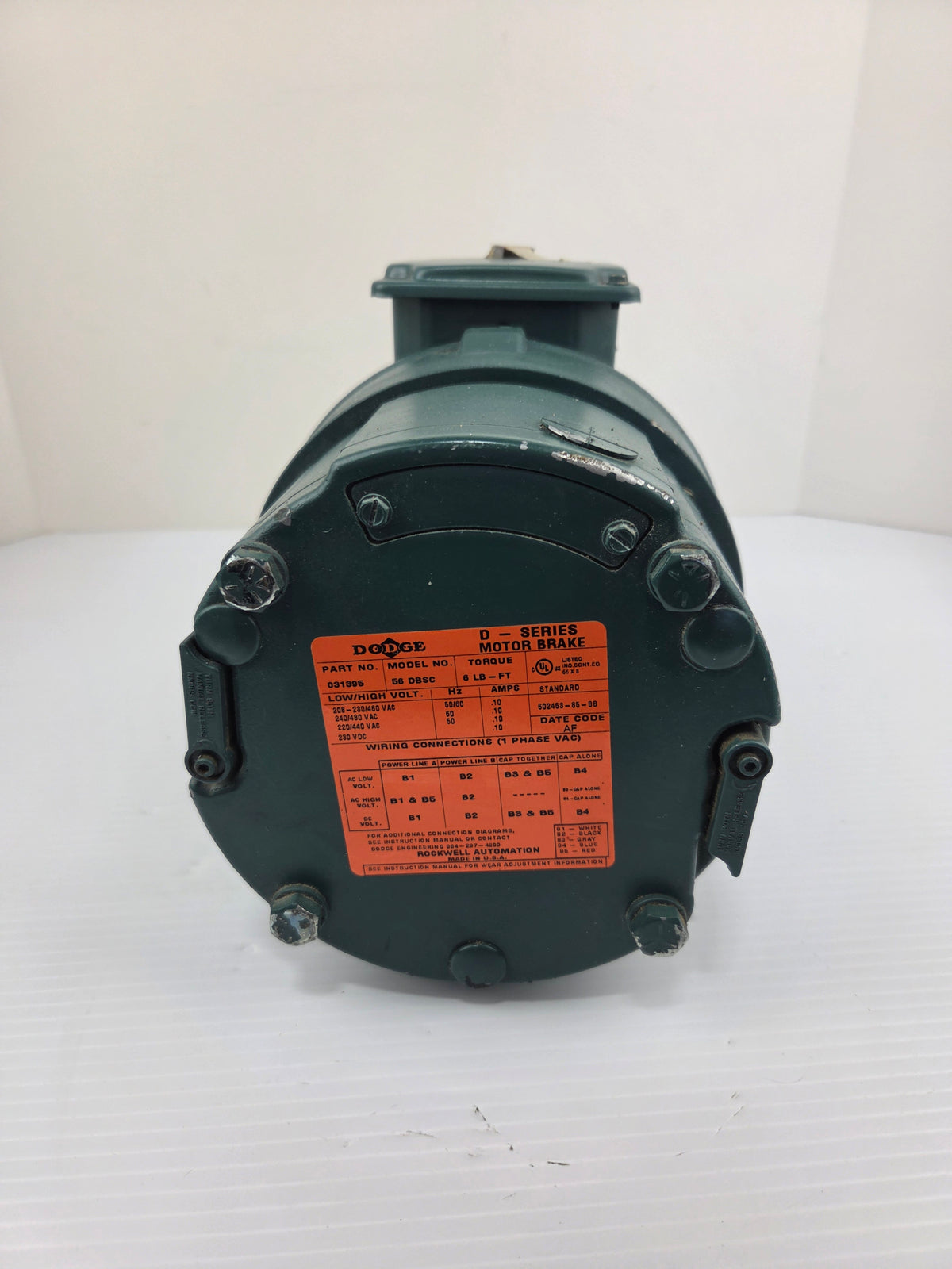 Reliance P56H7213P AC Brake Motor 3/4HP 3PH with Dodge D-Series 031395 56 DBSC