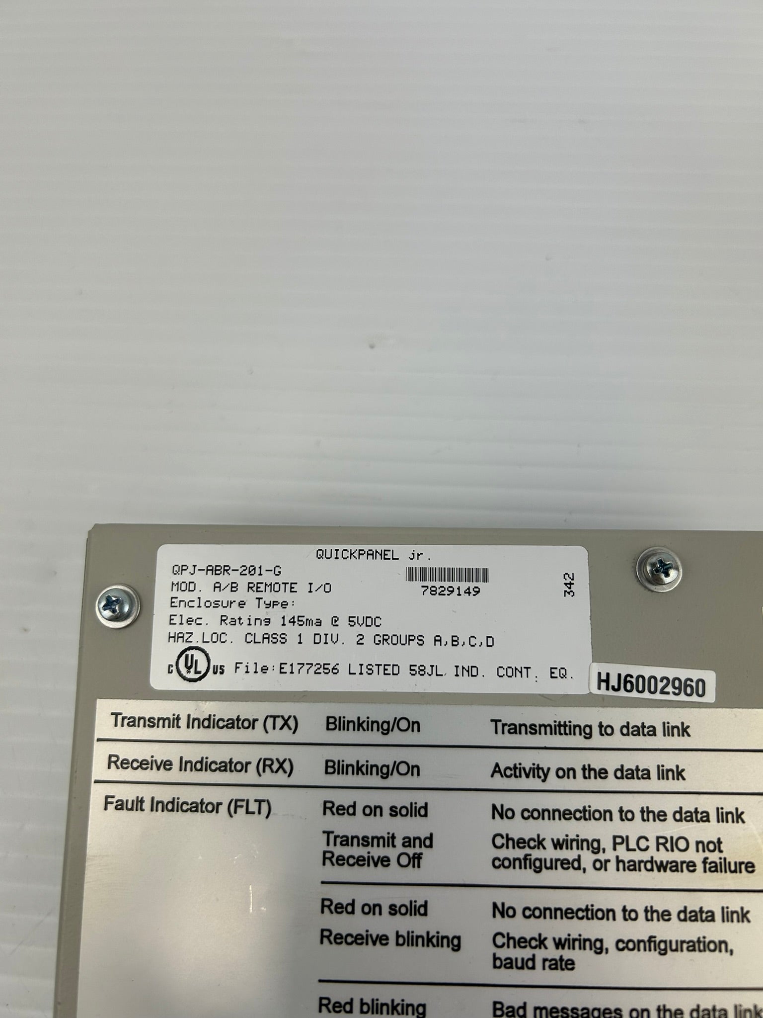 Pro-Face QPJ-ABR-201-G A/B Remote I/O Quickpanel Jr.