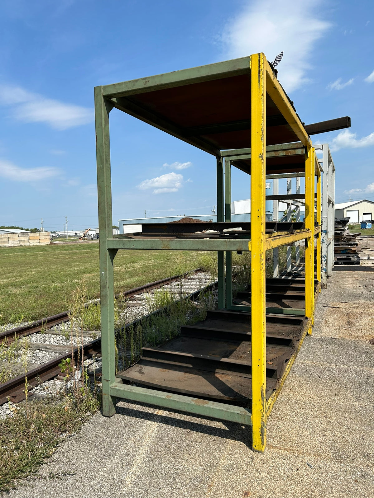 Heavy Duty Industrial Metal Bar Stock Storage Rack 106" L x 48" W x 93" H Yellow
