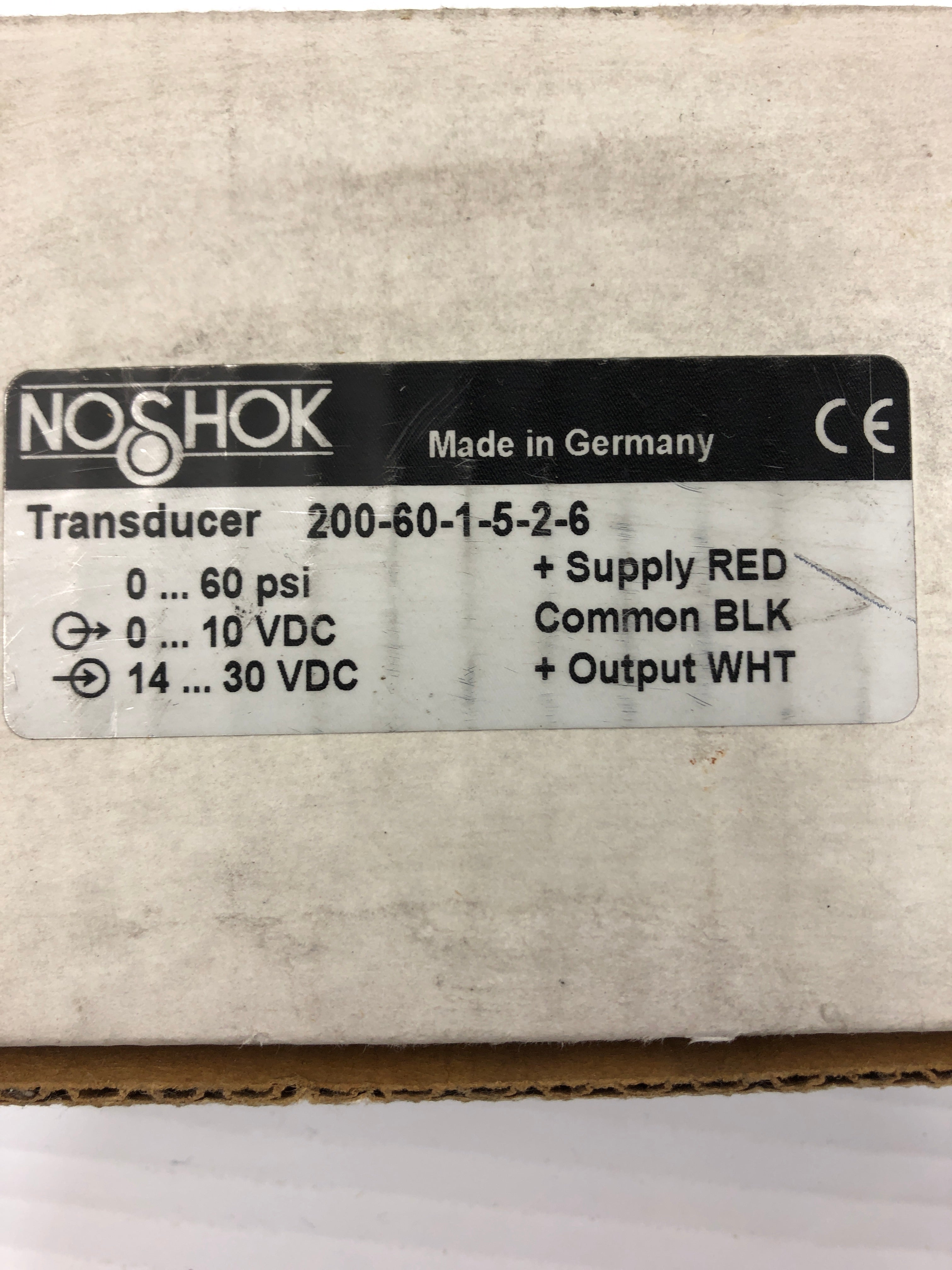 NoShok 200-60-1-5-2-6 Transducer 0-60 PSI