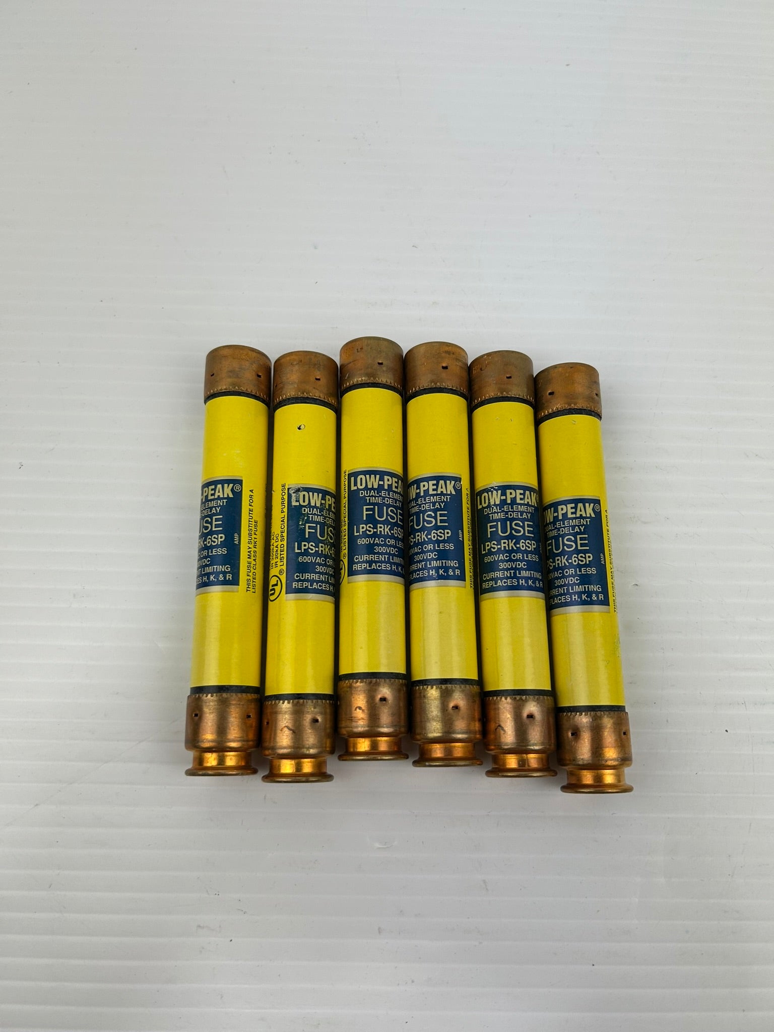 Bussmann LPS-RK-6SP Time-Delay Fuse 6A 600VAC 300 VDC - Lot of 6