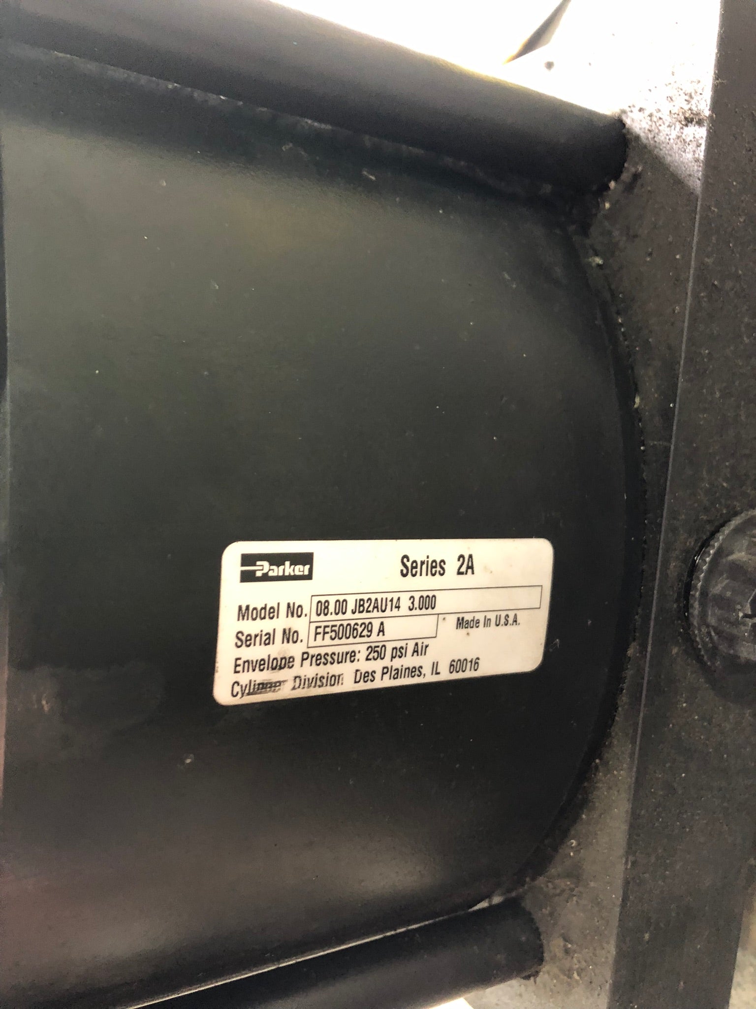 Parker 08.00 JB2AU14 3.000 Hydraulic Cylinder FF500629A