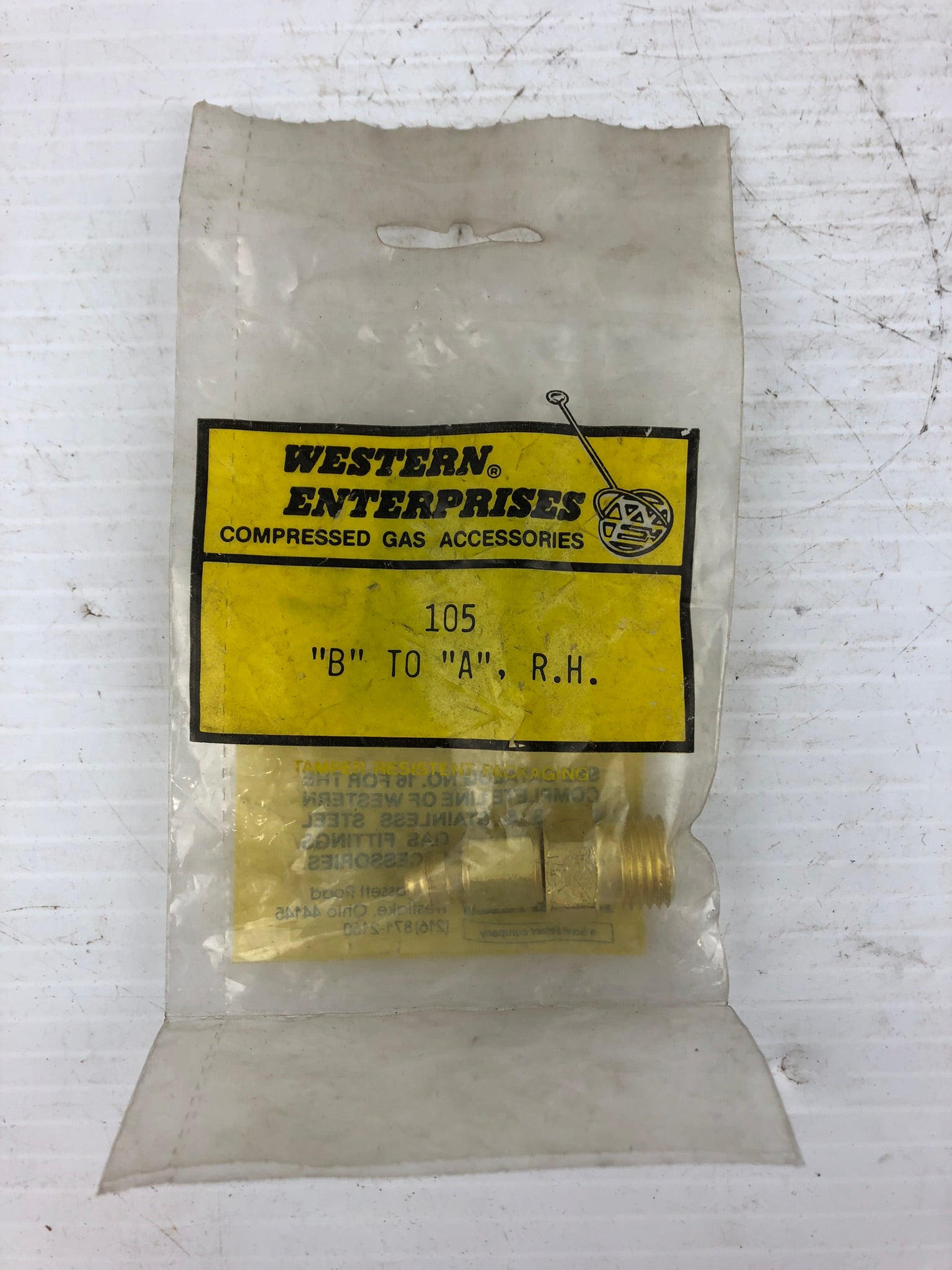 Western Enterprises 105 "B" to "A" R.H. Brass Fitting
