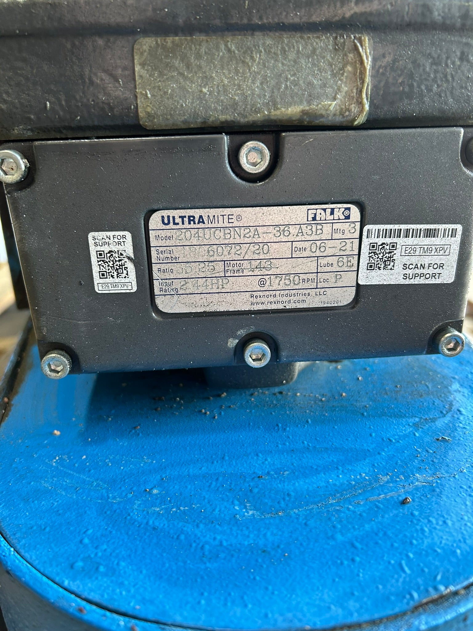 Andritz Sprout 10X8 STD Blower Rotary Airlock Valve w/ Gearbox & Motor 07-00060