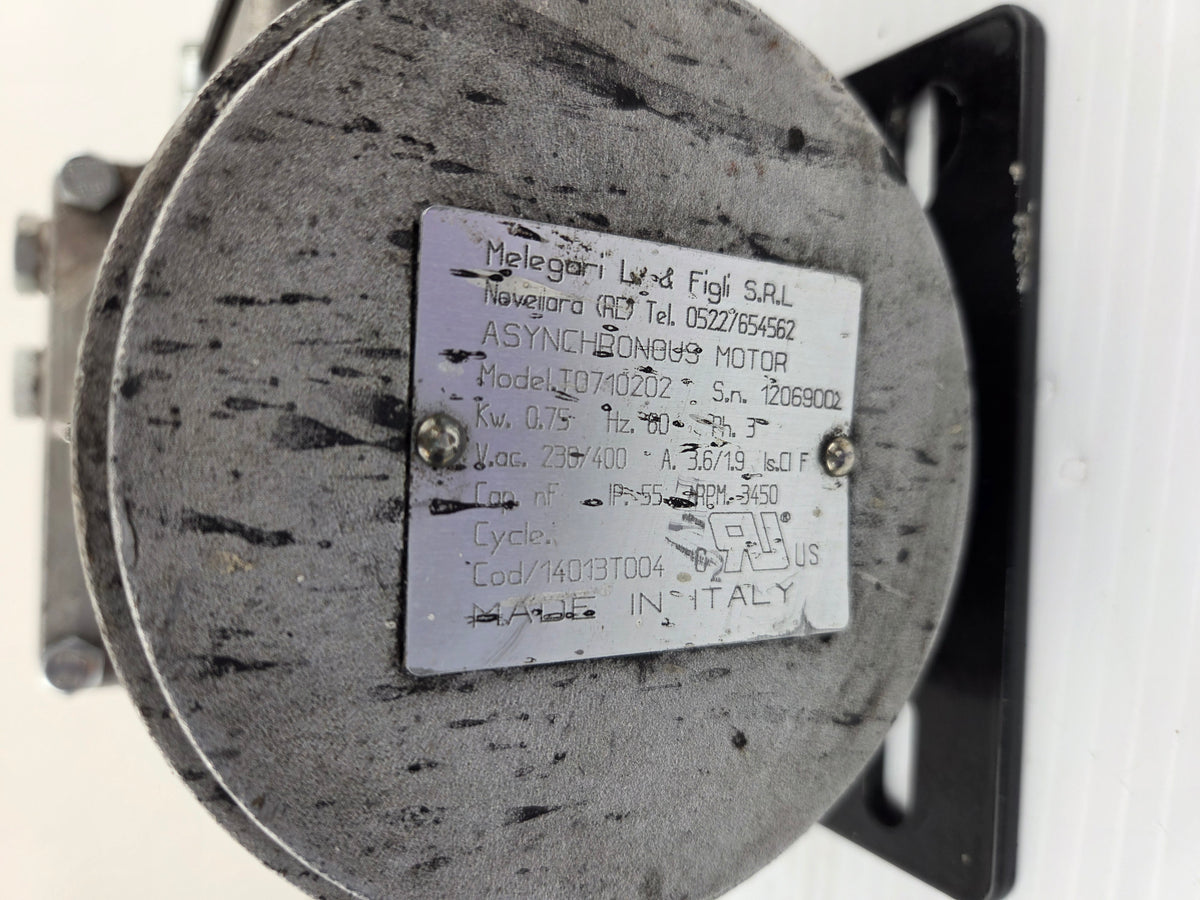 Melegari T0710202 0.75kW 1HP 230/400V 3PH Motor with Industrial Pump 3450 RPM
