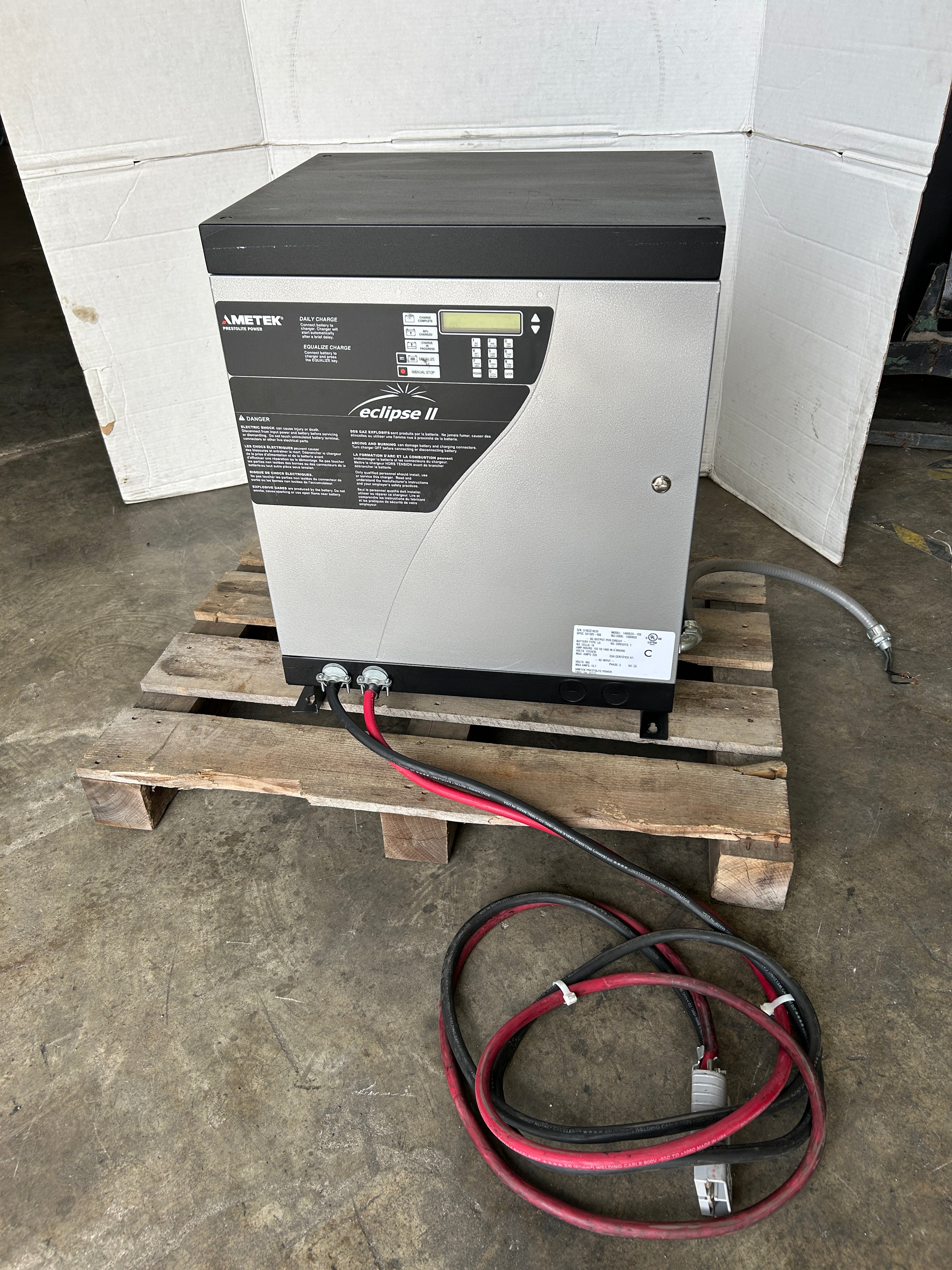 Ametek Eclipse II 1400EC3-18S Multi-Volt Battery Charger 12/24/36V 18 Cells 3PH