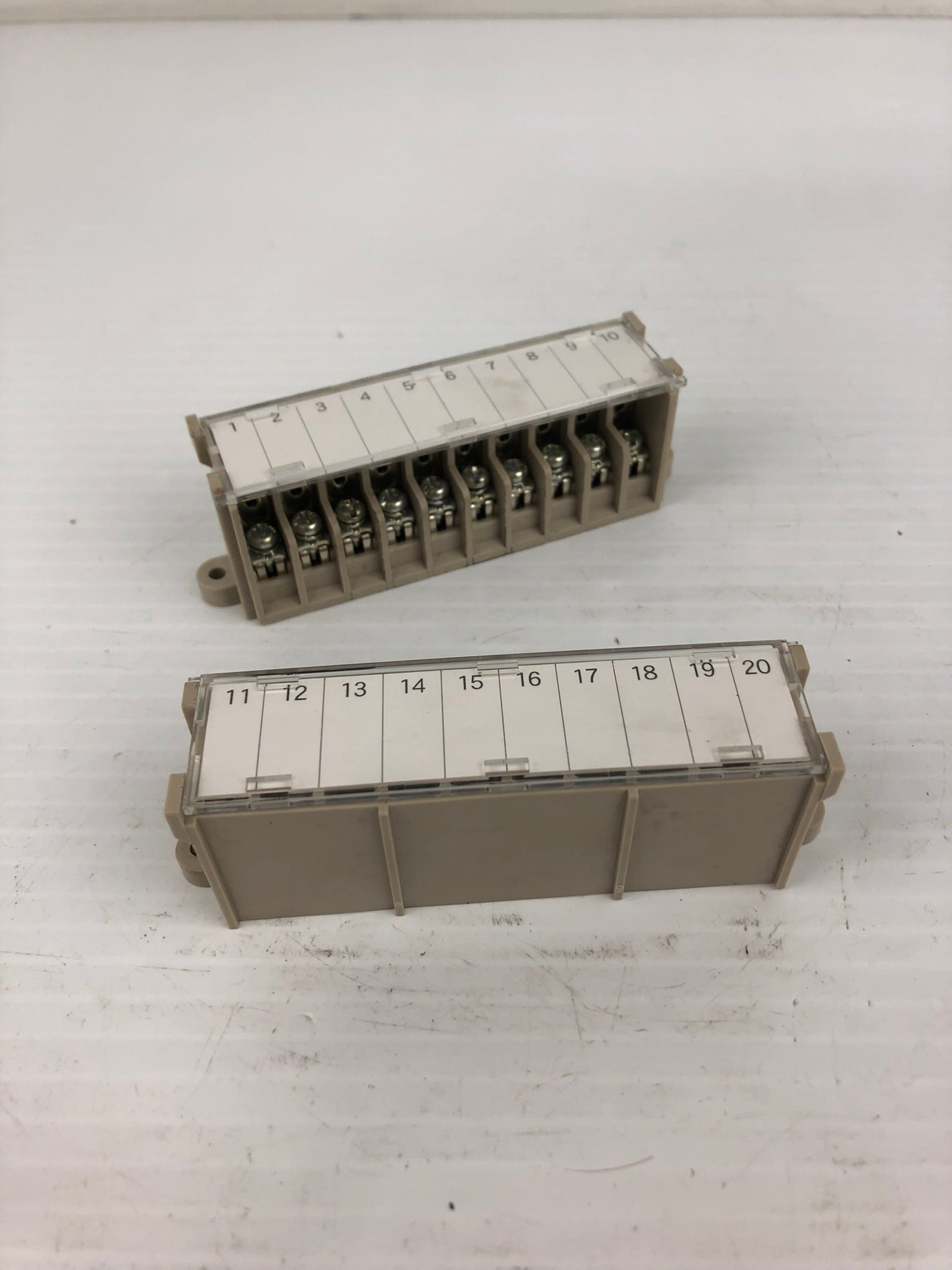 Terminal Blocks Numbered 1-20 - Lot of 2