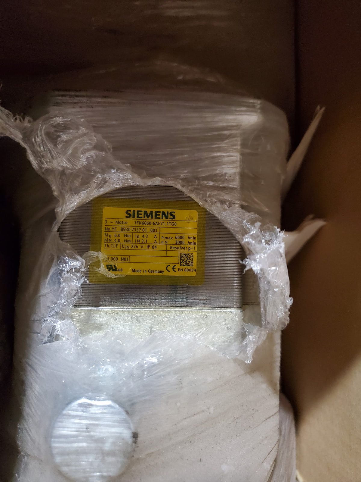 Siemens 1FK6060-6AF71-1TG0 AC Servo Motor 3-Phase 1FK6 Simotics