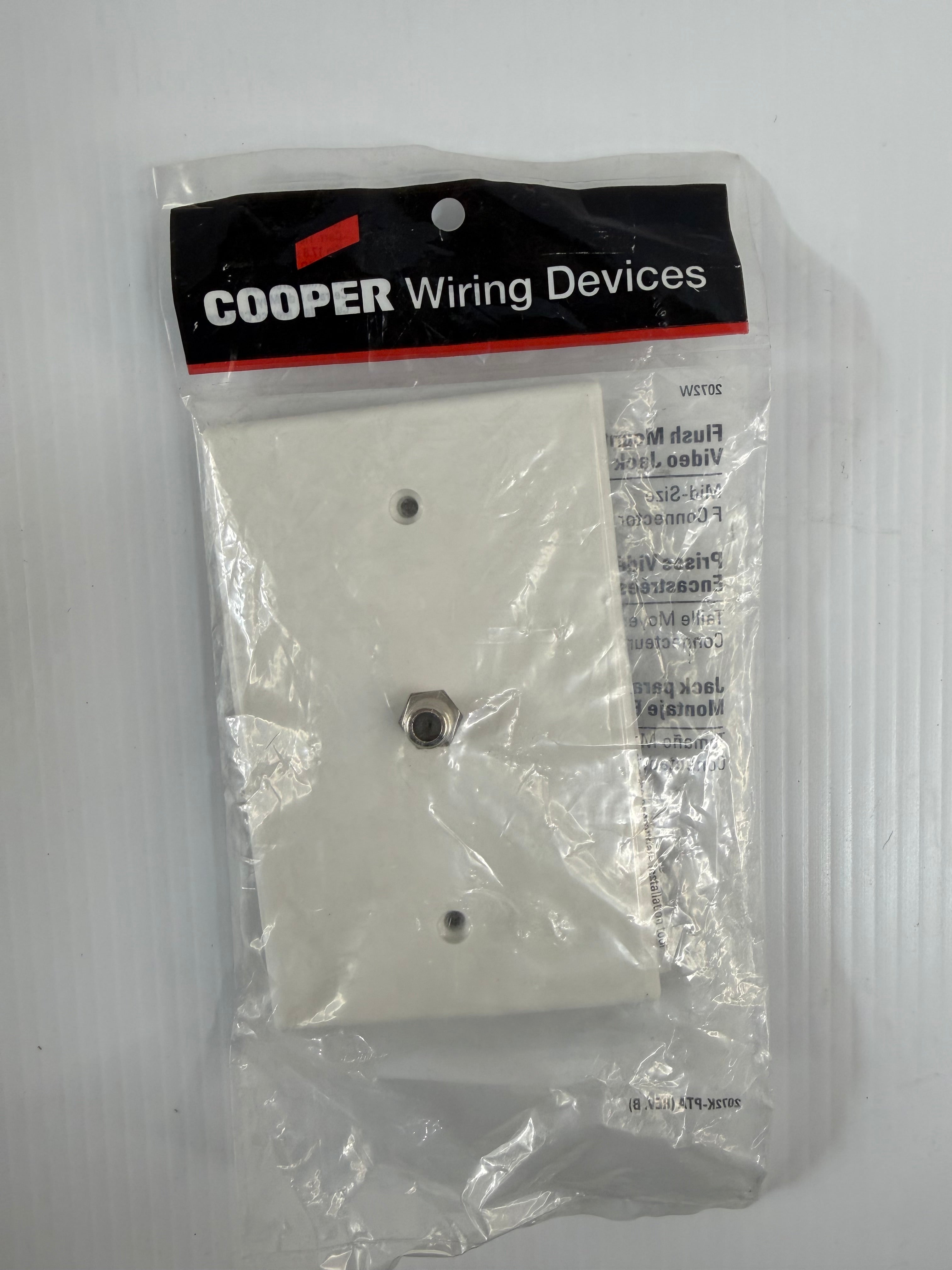 Cooper Wiring Flush Mount Video Jack F Connector Lot of 9 2072W