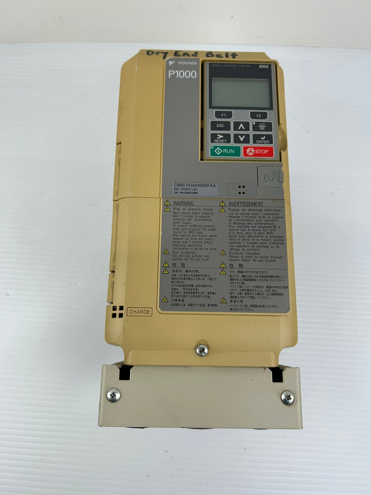 Yaskawa Electric CIMR-PU4A0005FAA AC Industrial Drive Rev E P1000