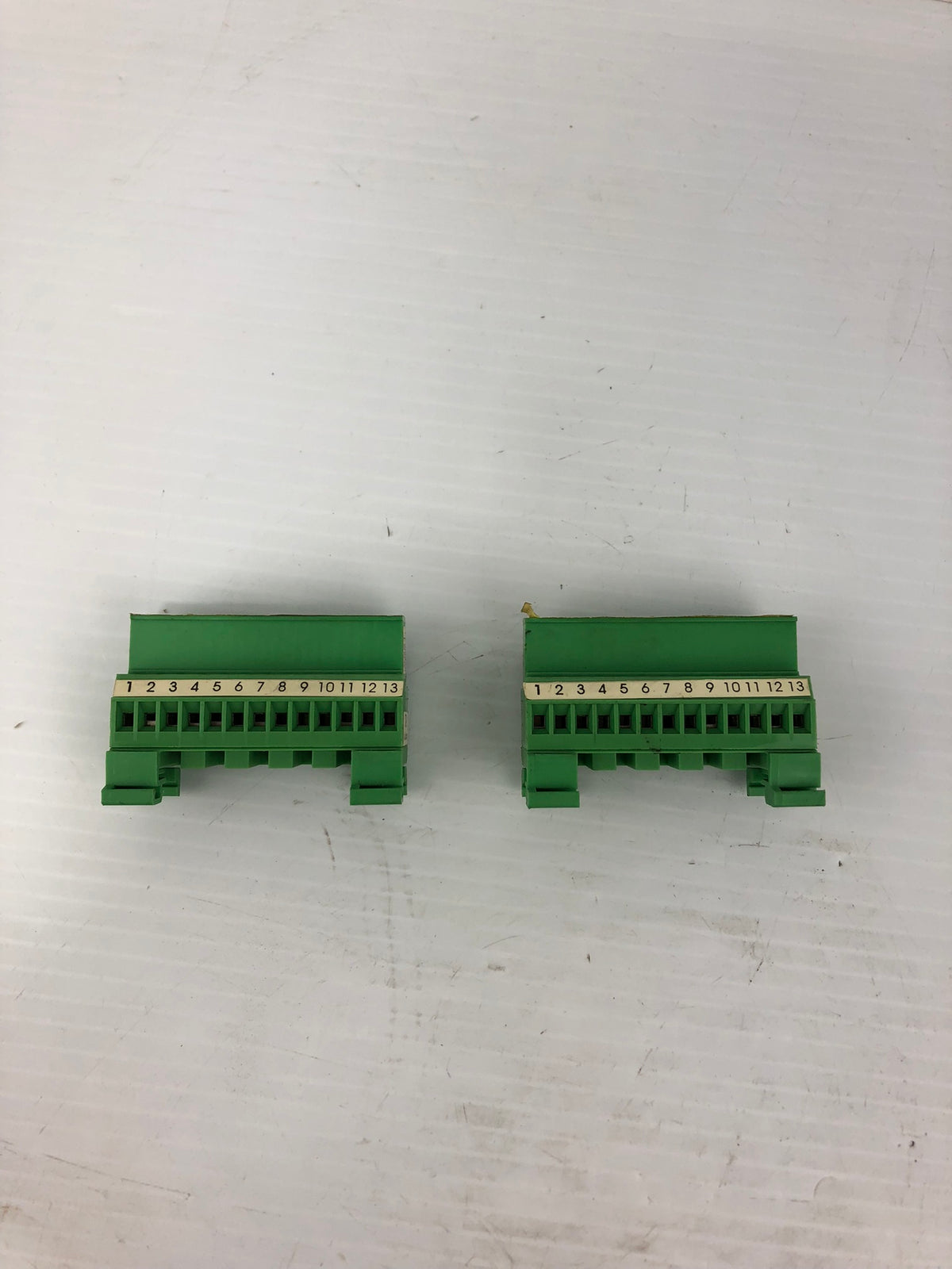 Phoenix Contact MSTBVK2.5-5.08 Contactor Terminal Block 13 Slot - Lot of 2