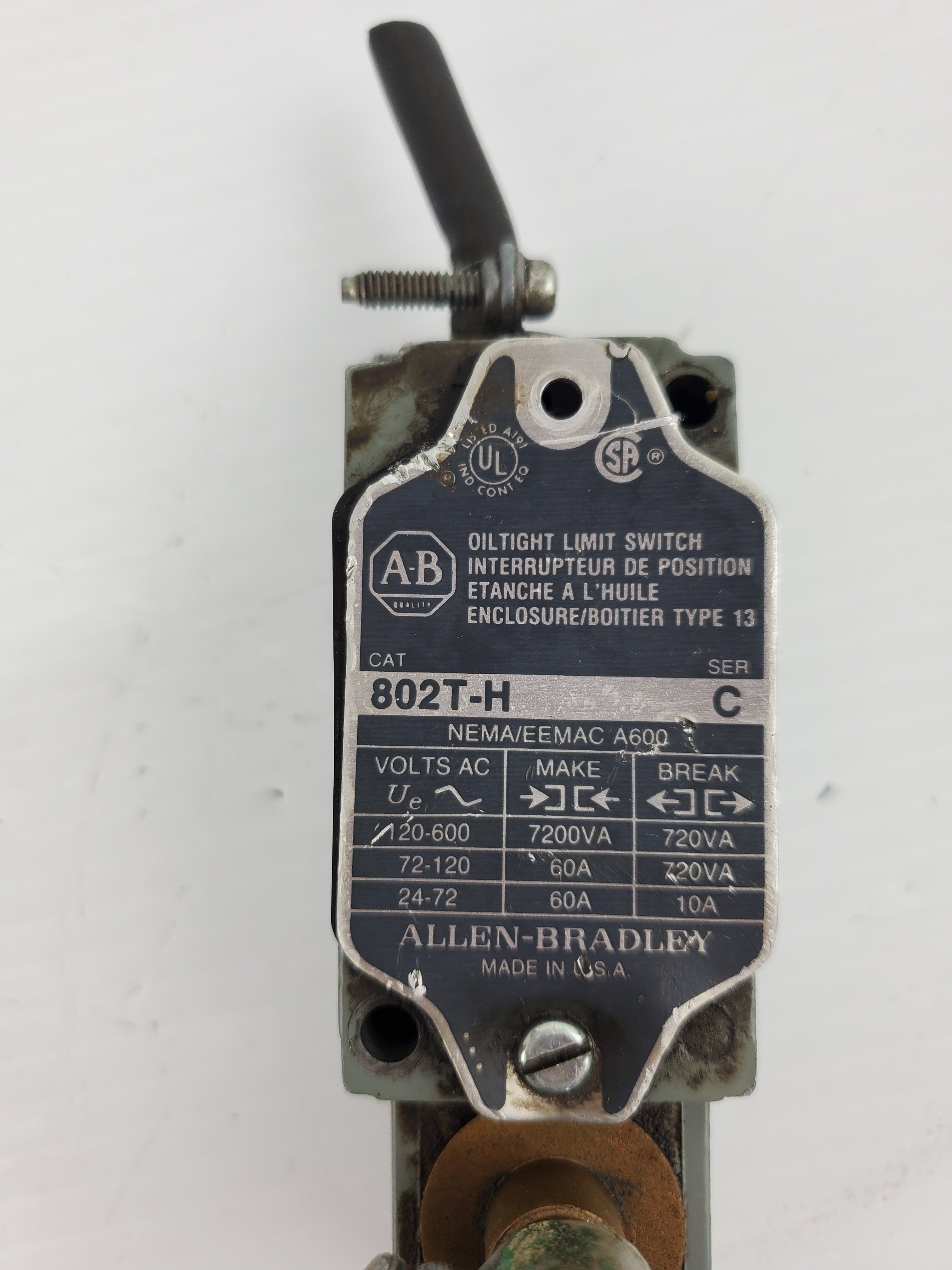 Allen Bradley 802T-H Oil Tight Limit Switch Series C