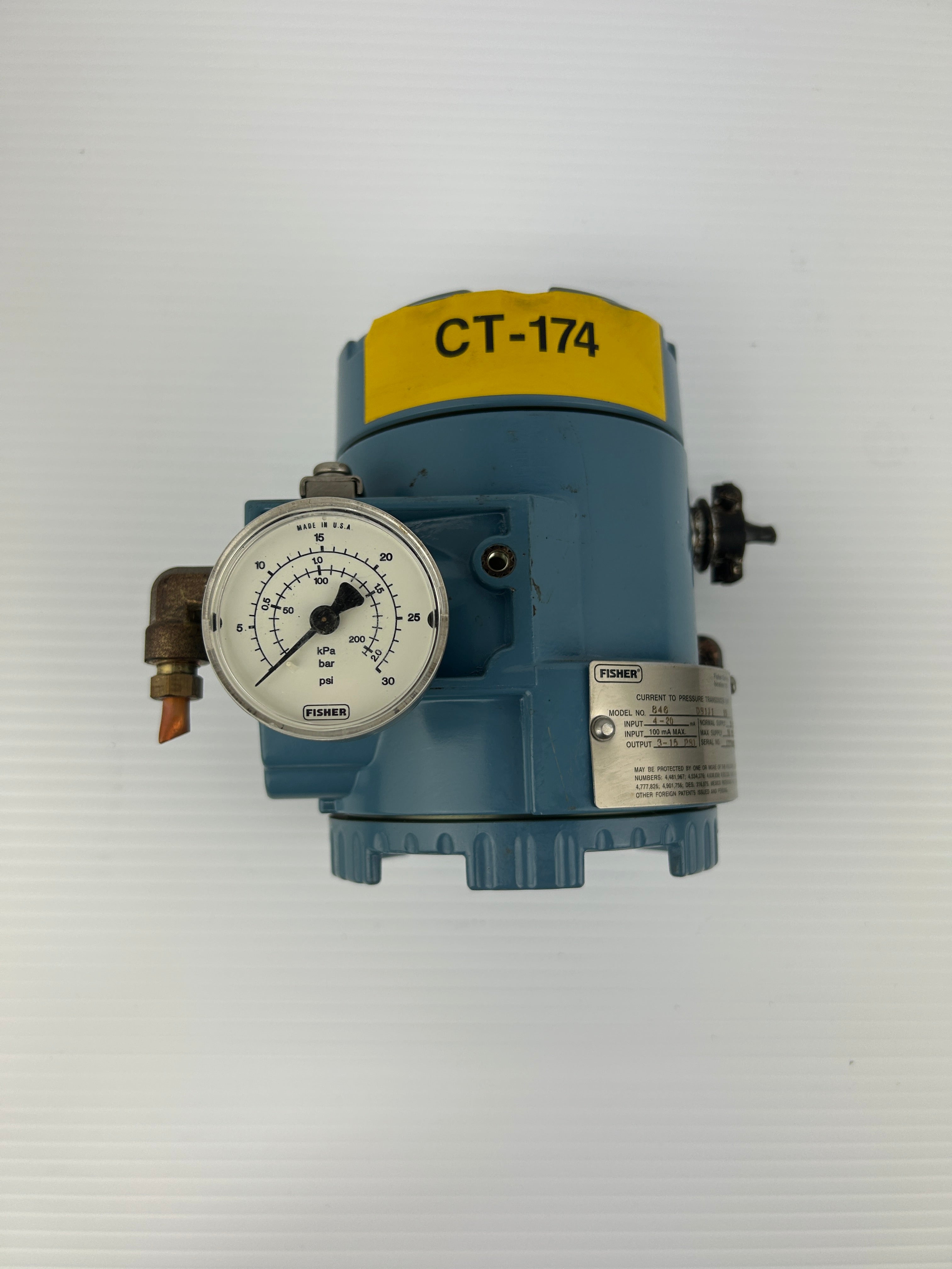 Fisher Rosemount 846DS1J1K5 Current to Pressure Transducer 3-15 PSI 846 DS1J1 K5