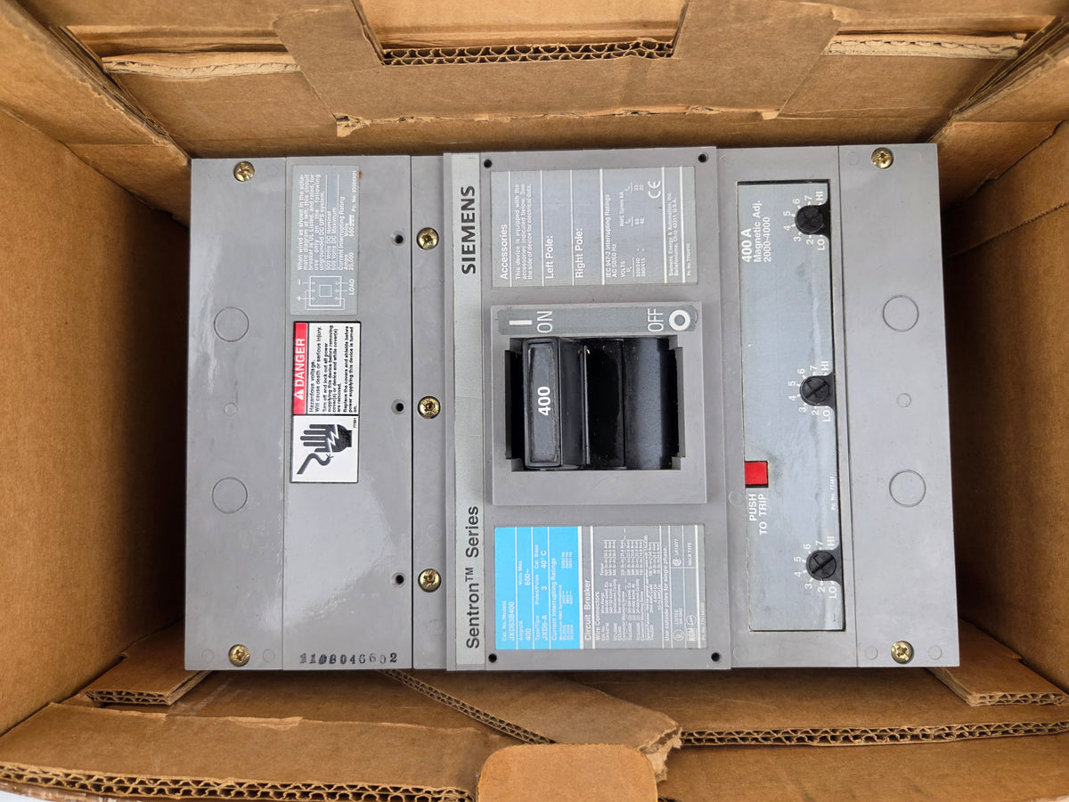 Siemens JXD63B400 Sentron 400A 3-Pole 600V JXD6-A Molded Case Circuit Breaker