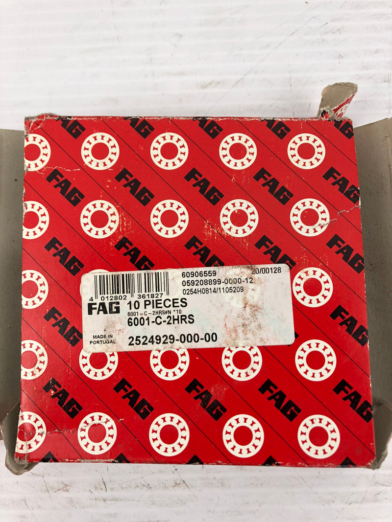 FAG 6001-C-2HRS Ball Bearings 2524929-000-00 - Box of 10