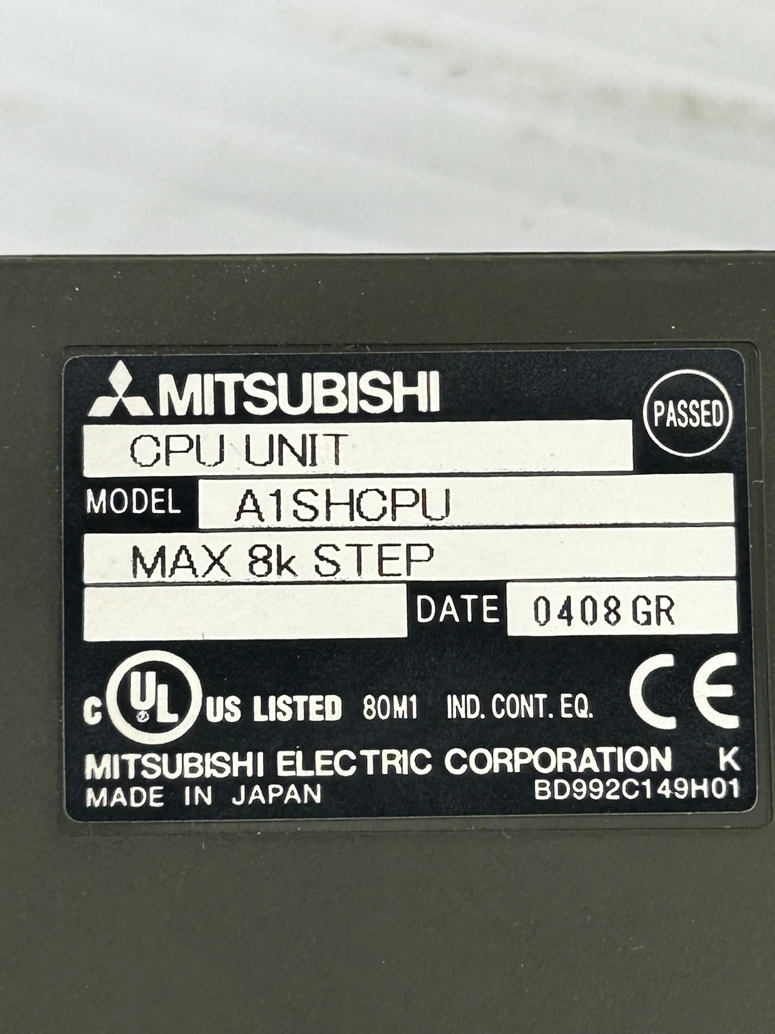 Mitsubishi A1SHCPU CPU Unit 8K Step PLC Module - No Key