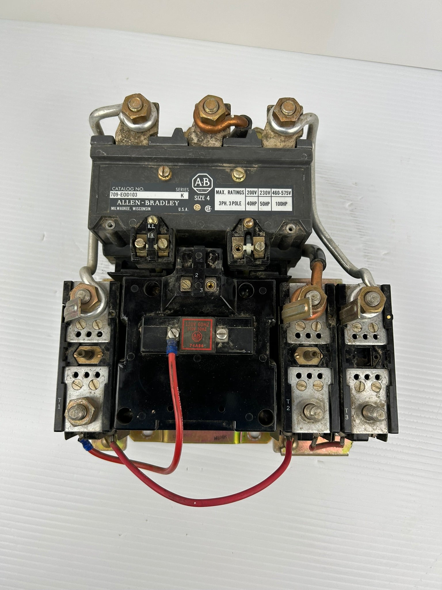 Allen-Bradley 709-E0D103 Motor Starter Size 4 Series K 3 Phase 3 Pole