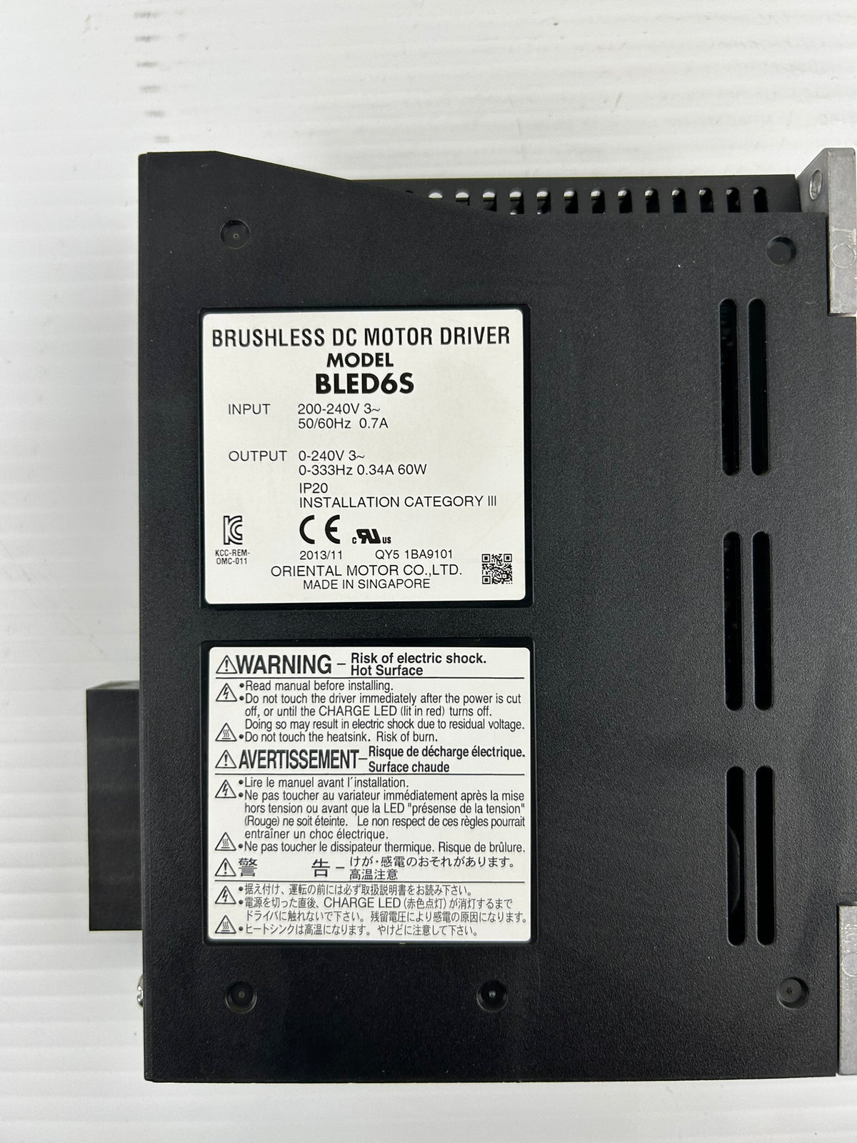 Oriental Motor BLED6S Brushless DC Motor Driver 200-240V 60W 3PH 0.7A