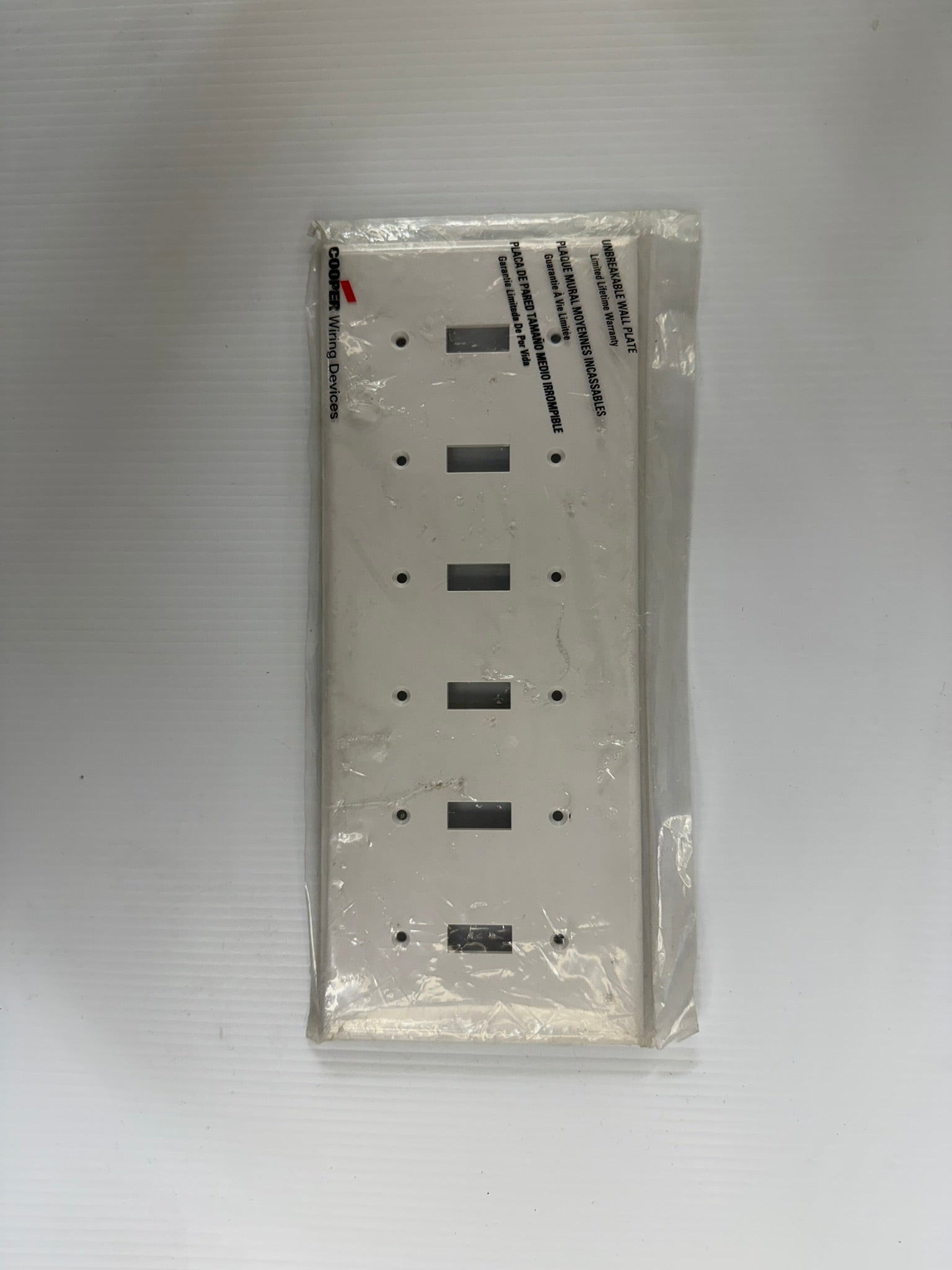Cooper Wiring 6-Gang Toggle Switch Plate 2156W White