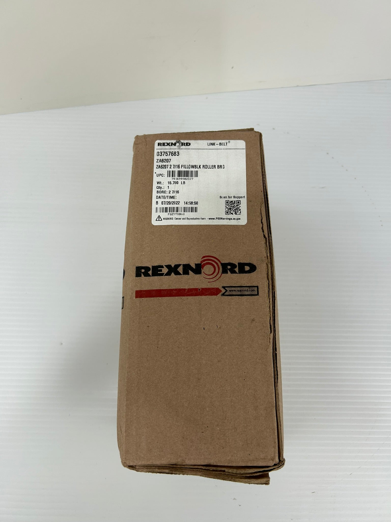 Rexnord 03757683 ZA6207 2-7/16 Pillow Block Roller Bearing