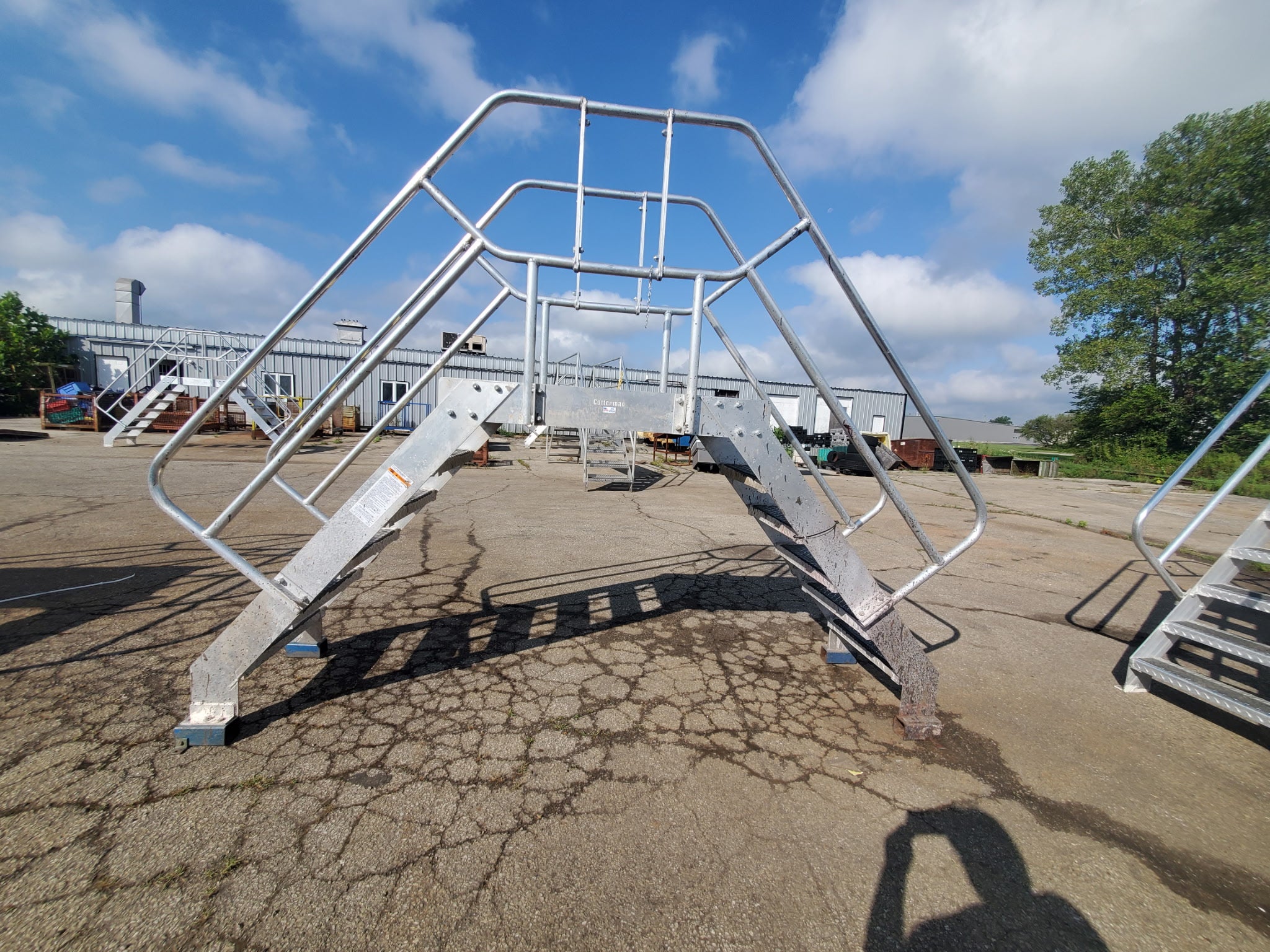 Cotterman Aluminum Crossover Bridge Ladder Platform Stairs & Handrails 9' 10" L