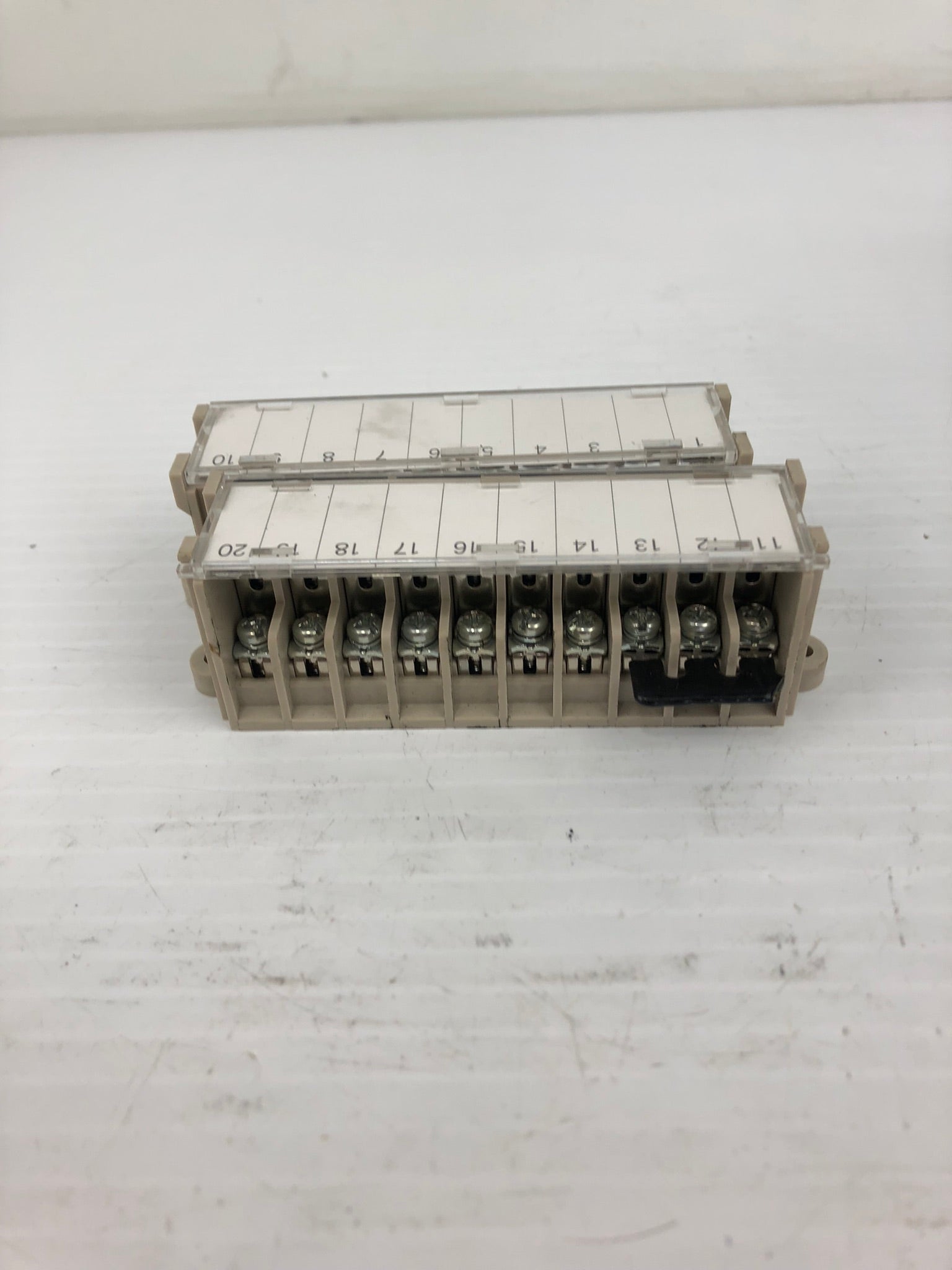 Terminal Blocks Numbered 1-20 - Lot of 2