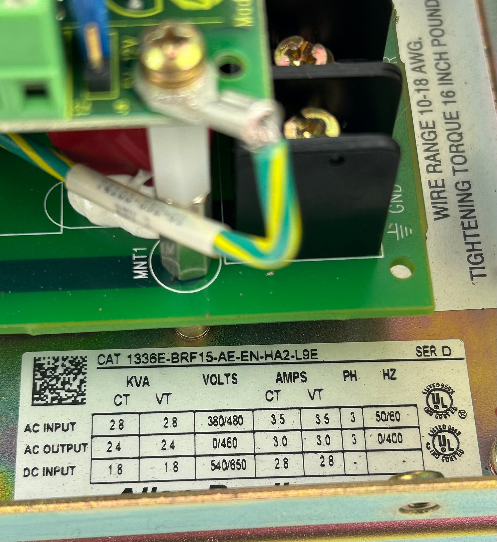 Allen-Bradley 1336E-BRF15-AE-EN-HA2-L9E Drive Series D